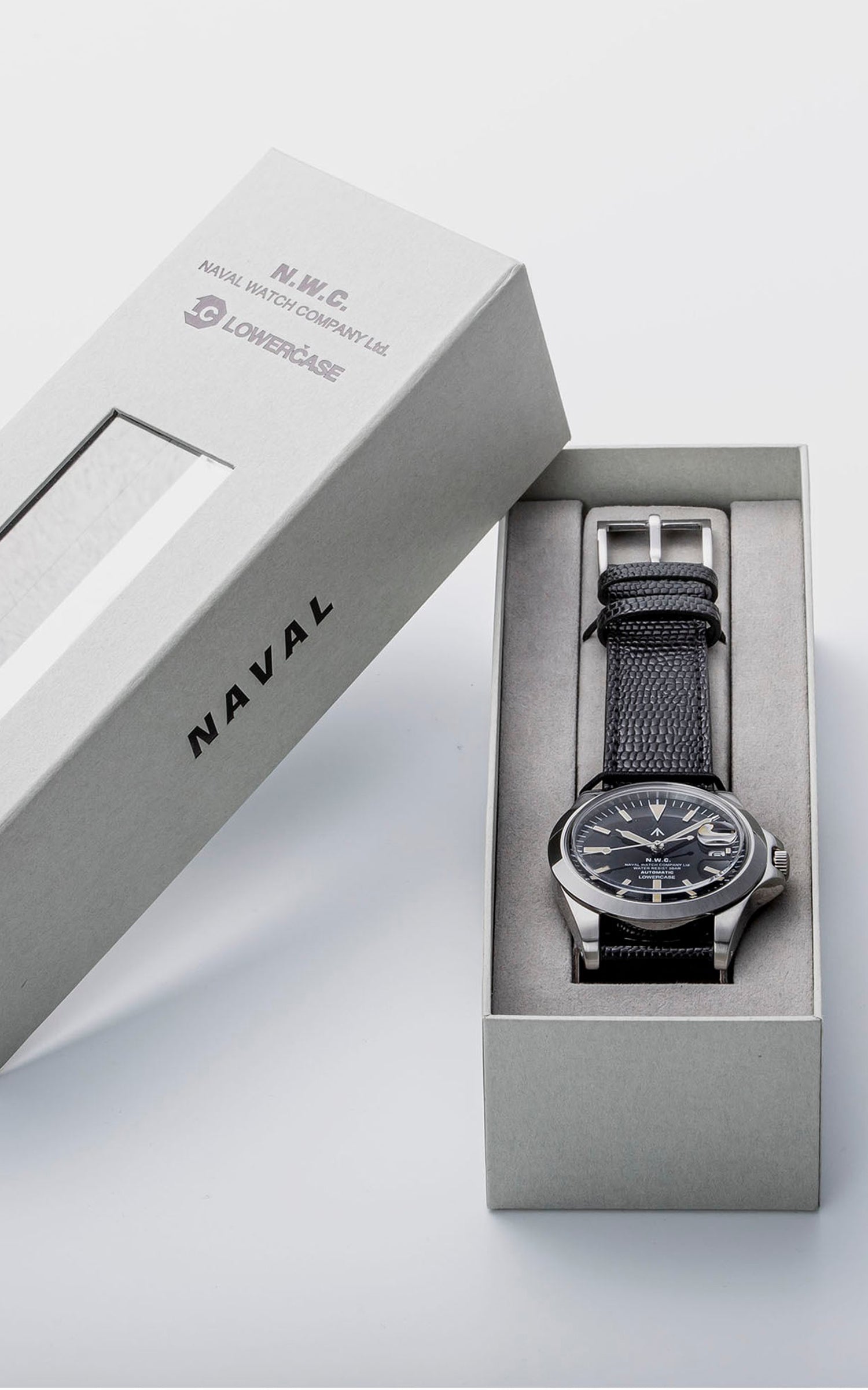 時計 NAVAL WATCH FRXA002 Naval Watch Company by LOWERCASE FRXA002 Black Dial Leather
