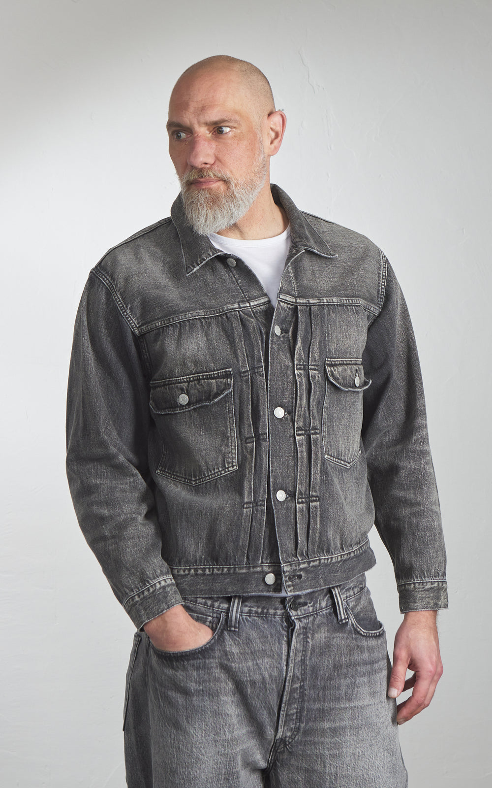 Fullcount 2102BKSSHW Type 2 Selvedge Super Smooth Denim Jacket Dartford Black
