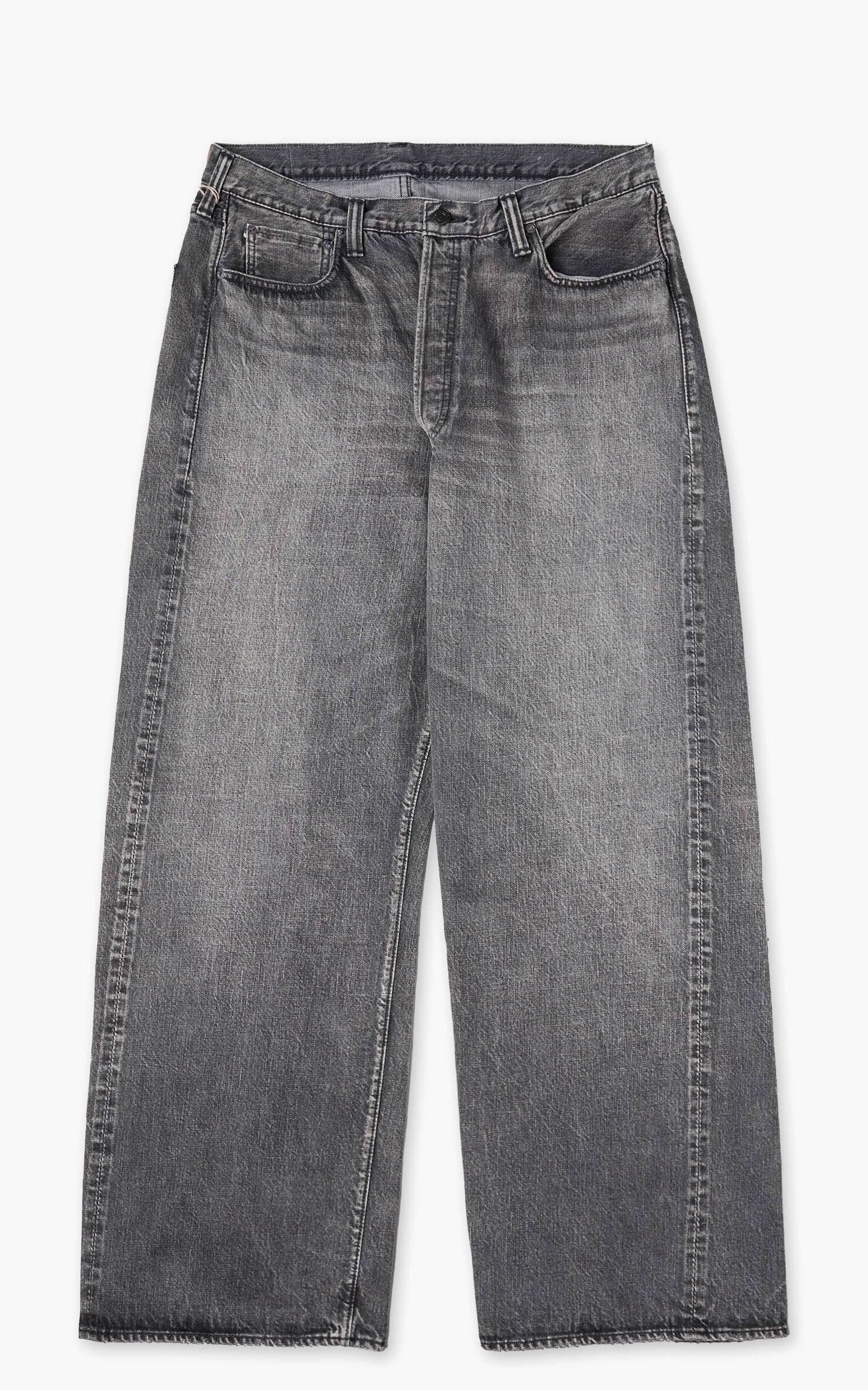 Kaptain Sunshine 5P Zipper Front Denim Pants Indigo Vintage Wash