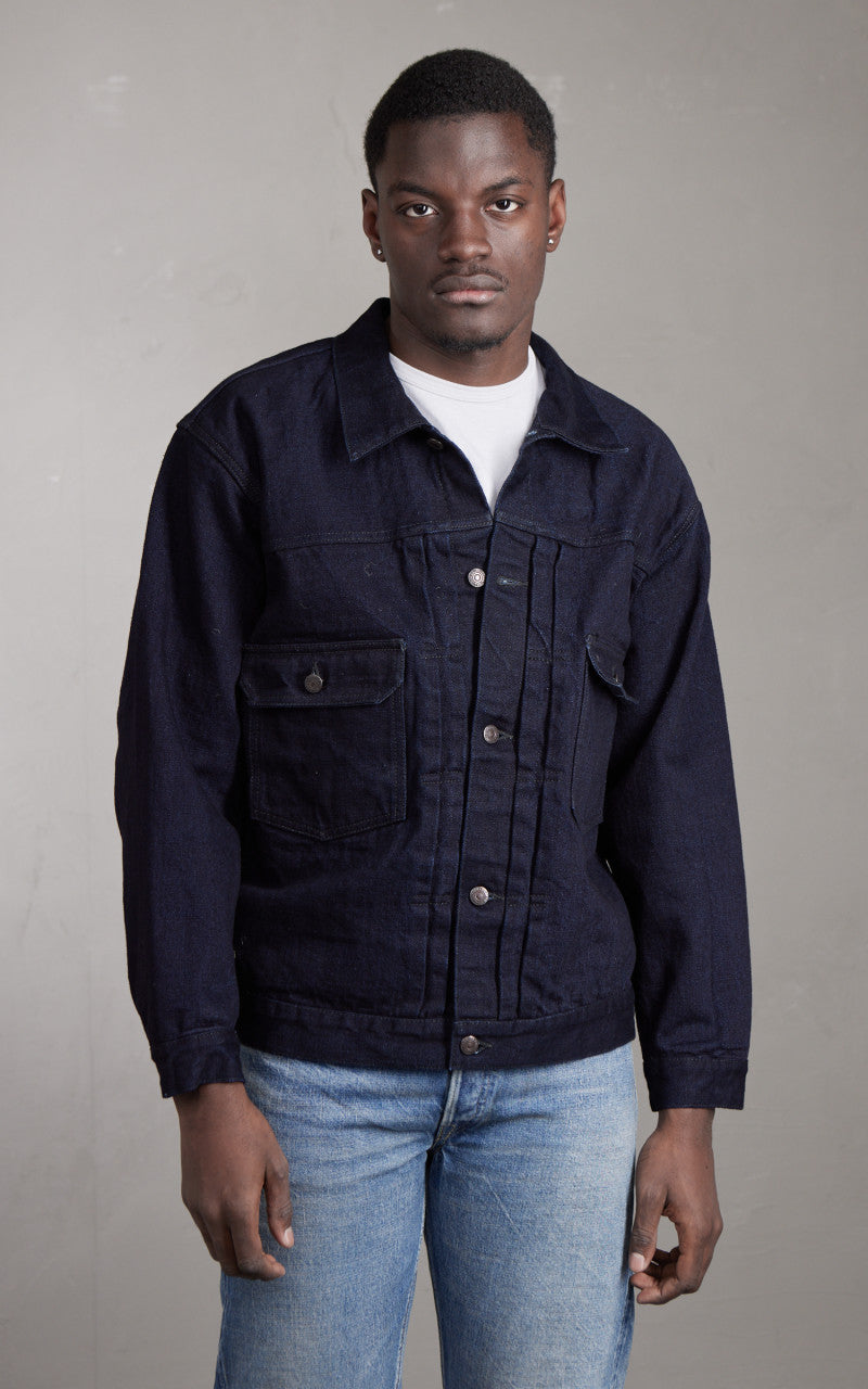 Fullcount 2102SRB Type 2 Selvedge Denim Jacket Super Rough Indigo x Black 15.5oz