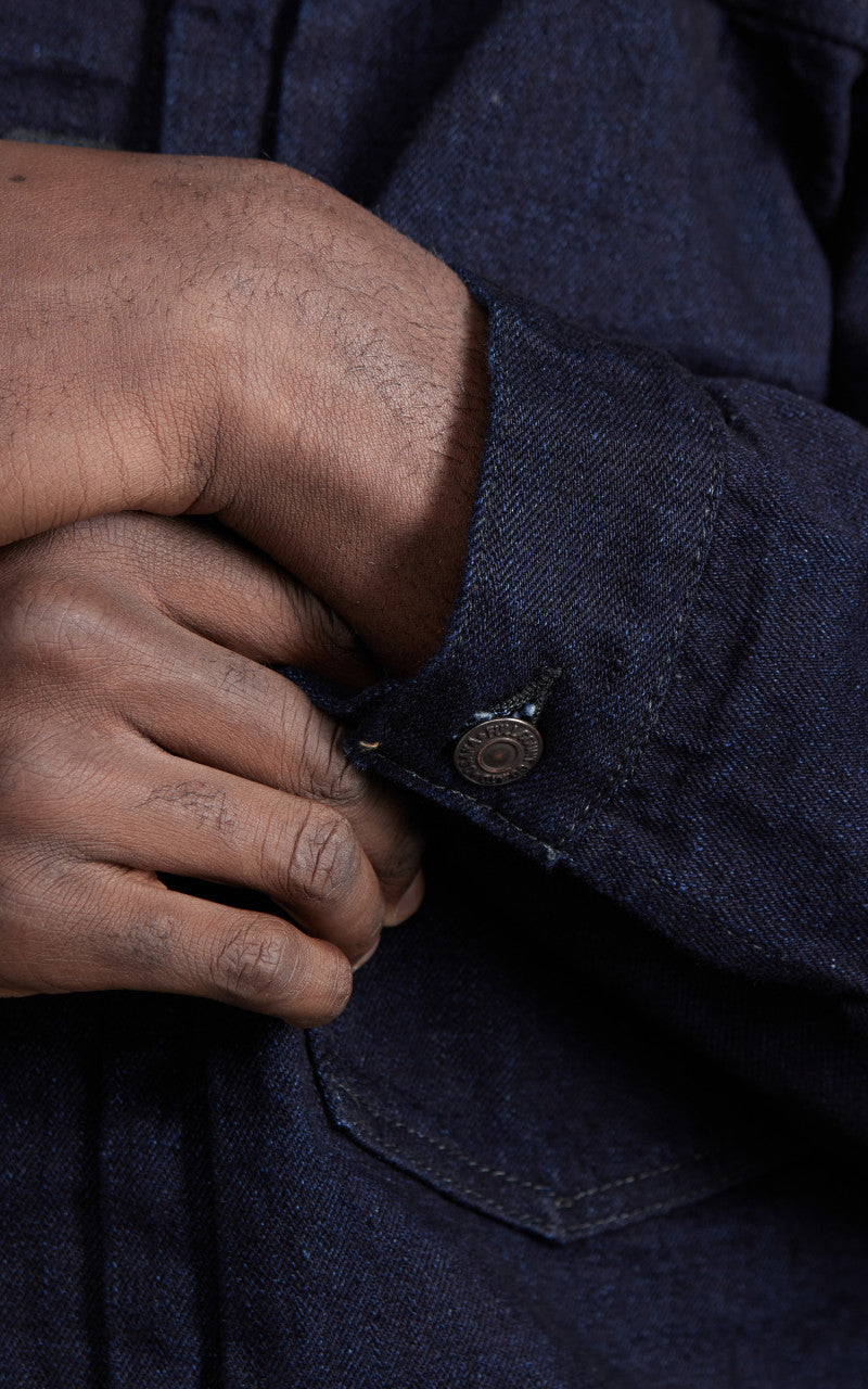 Fullcount 2102SRB Type 2 Selvedge Denim Jacket Super Rough Indigo x Black 15.5oz