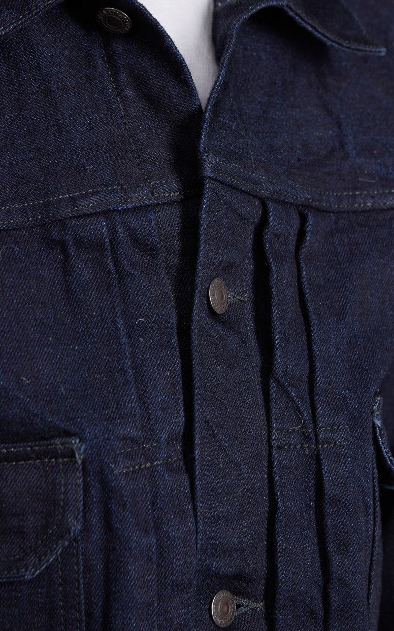 Fullcount 2102SRB Type 2 Selvedge Denim Jacket Super Rough Indigo x Black 15.5oz