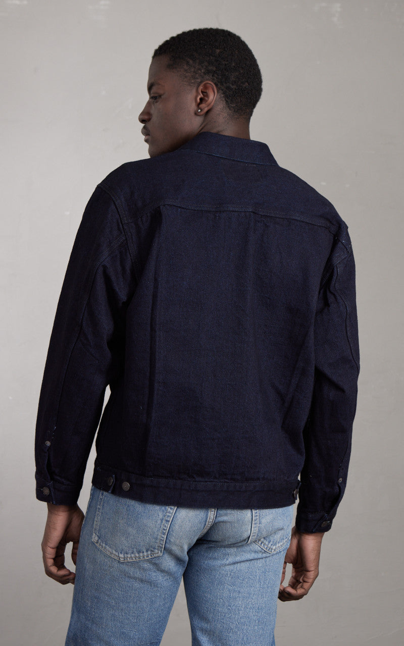 Fullcount 2102SRB Type 2 Selvedge Denim Jacket Super Rough Indigo x Black 15.5oz