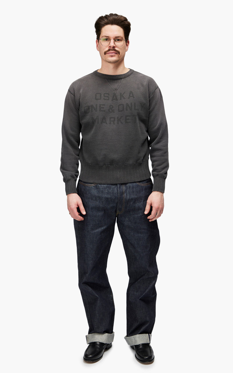 Fullcount 3756 Double V Set In Sleeve Sweater Ink Black "30th Anniversary"