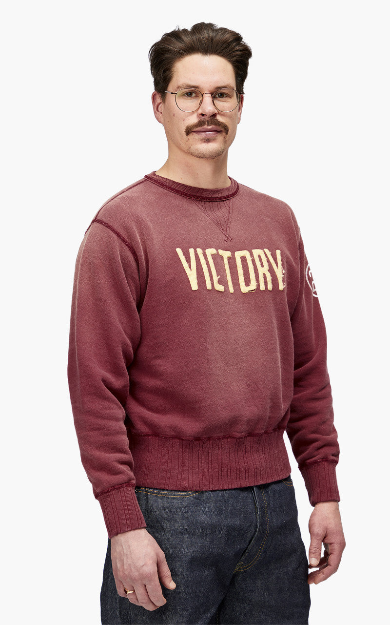 Fullcount 3757 Double V Set In Sleeve Sweater Burgundy "30th Anniversary"