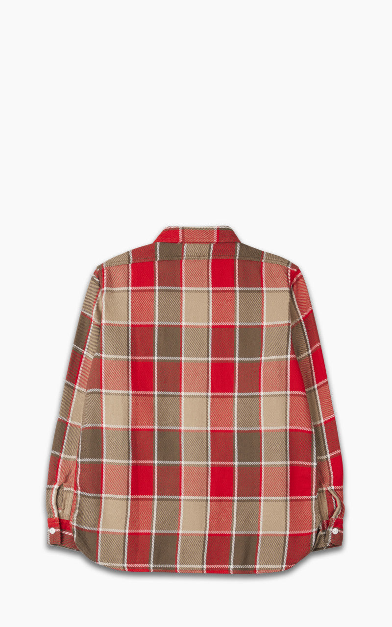 Fullcount 4077 Original Check Cotton Flannel Shirt Red/Beige