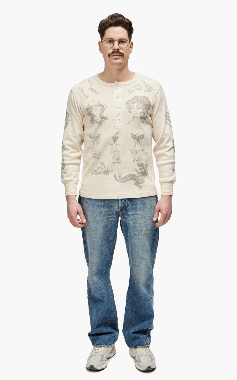 Fullcount 5023PT-1 Rib Henley "30th Anniversary" Ecru