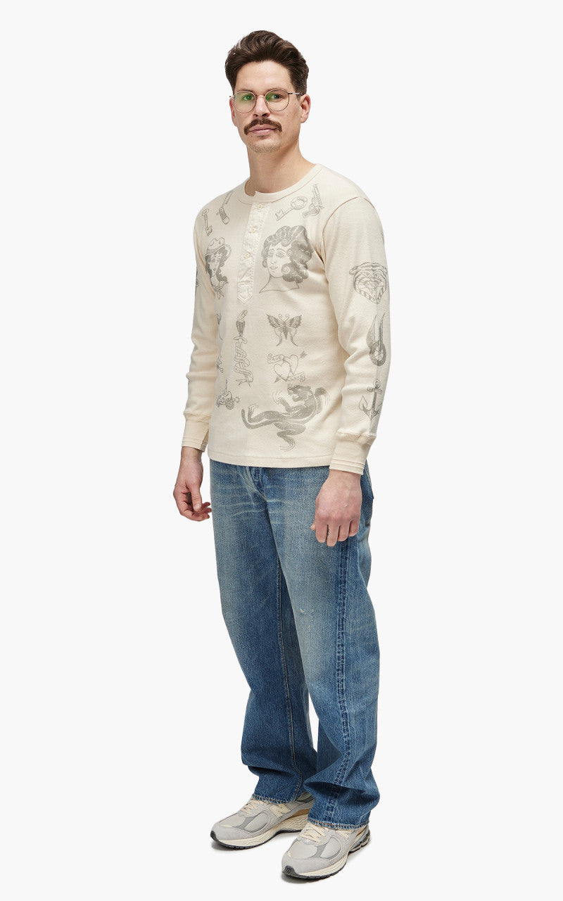 Fullcount 5023PT-1 Rib Henley "30th Anniversary" Ecru