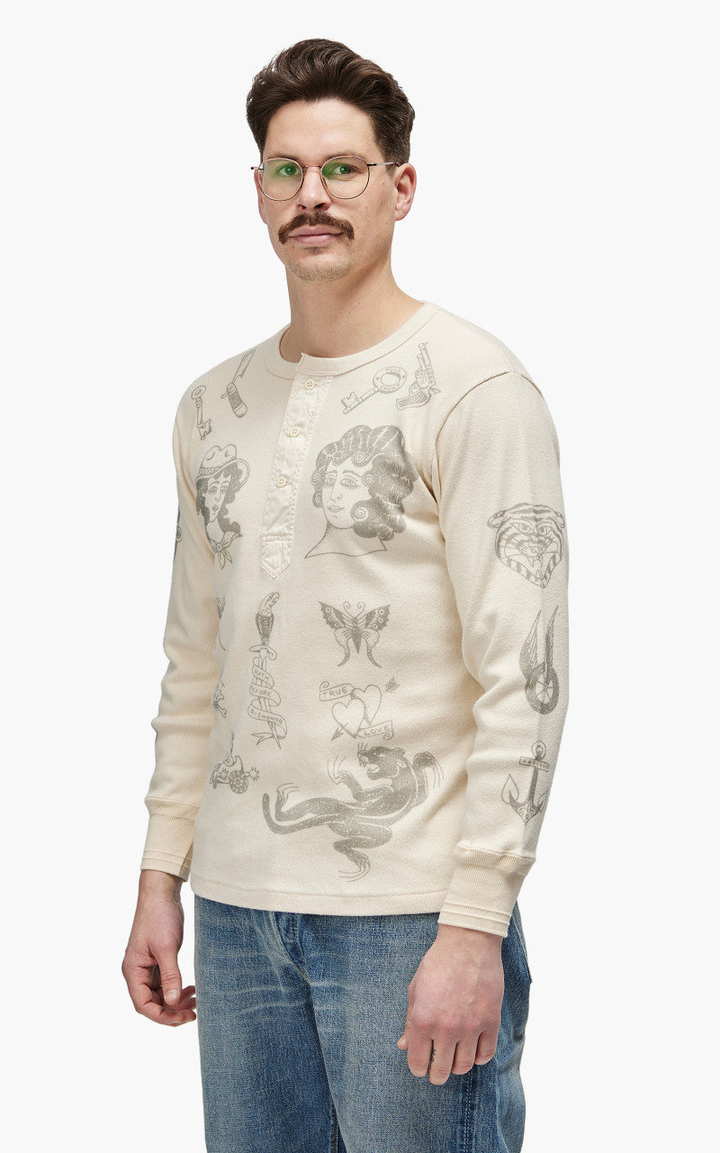 Fullcount 5023PT-1 Rib Henley "30th Anniversary" Ecru