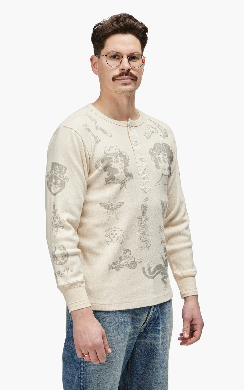 Fullcount 5023PT-1 Rib Henley "30th Anniversary" Ecru