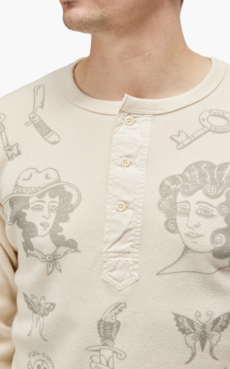 Fullcount 5023PT-1 Rib Henley "30th Anniversary" Ecru