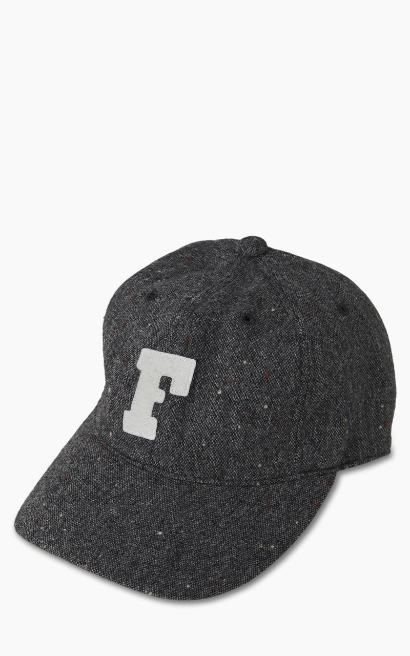 Fullcount 6 Panel Tweed Baseball Cap 'F' Patch Charcoal