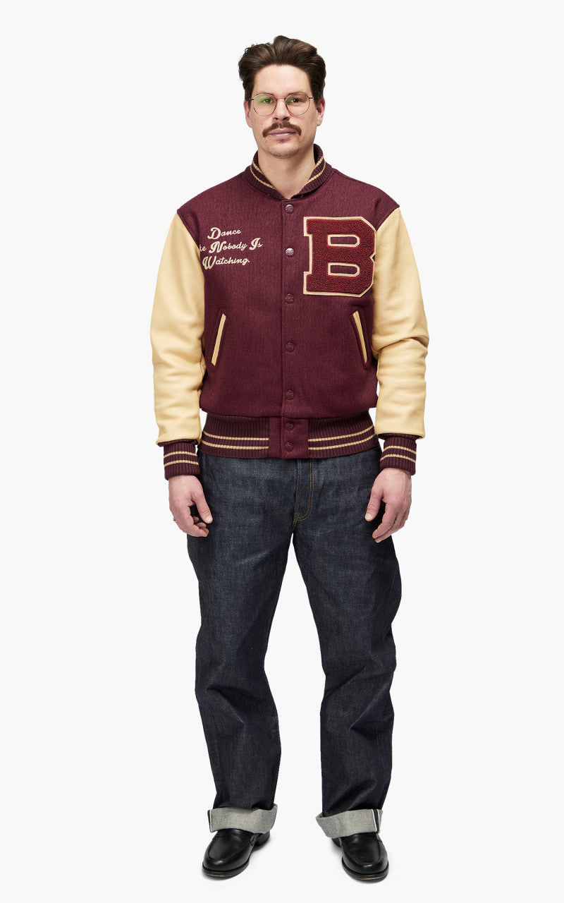Fullcount BBJ-021 Brown´s Beach Varsity Jacket Burgundy "30th Anniversary"
