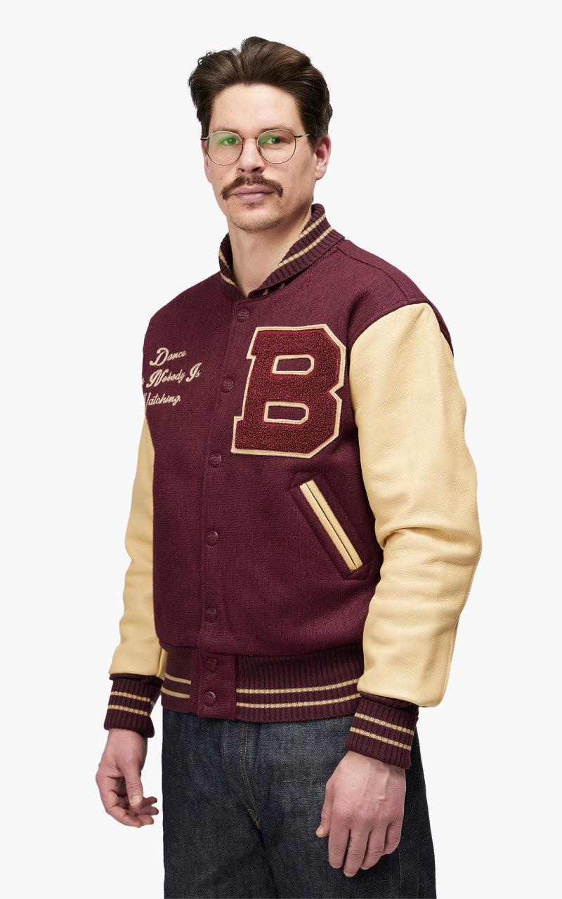 Fullcount BBJ-021 Brown´s Beach Varsity Jacket Burgundy "30th Anniversary"