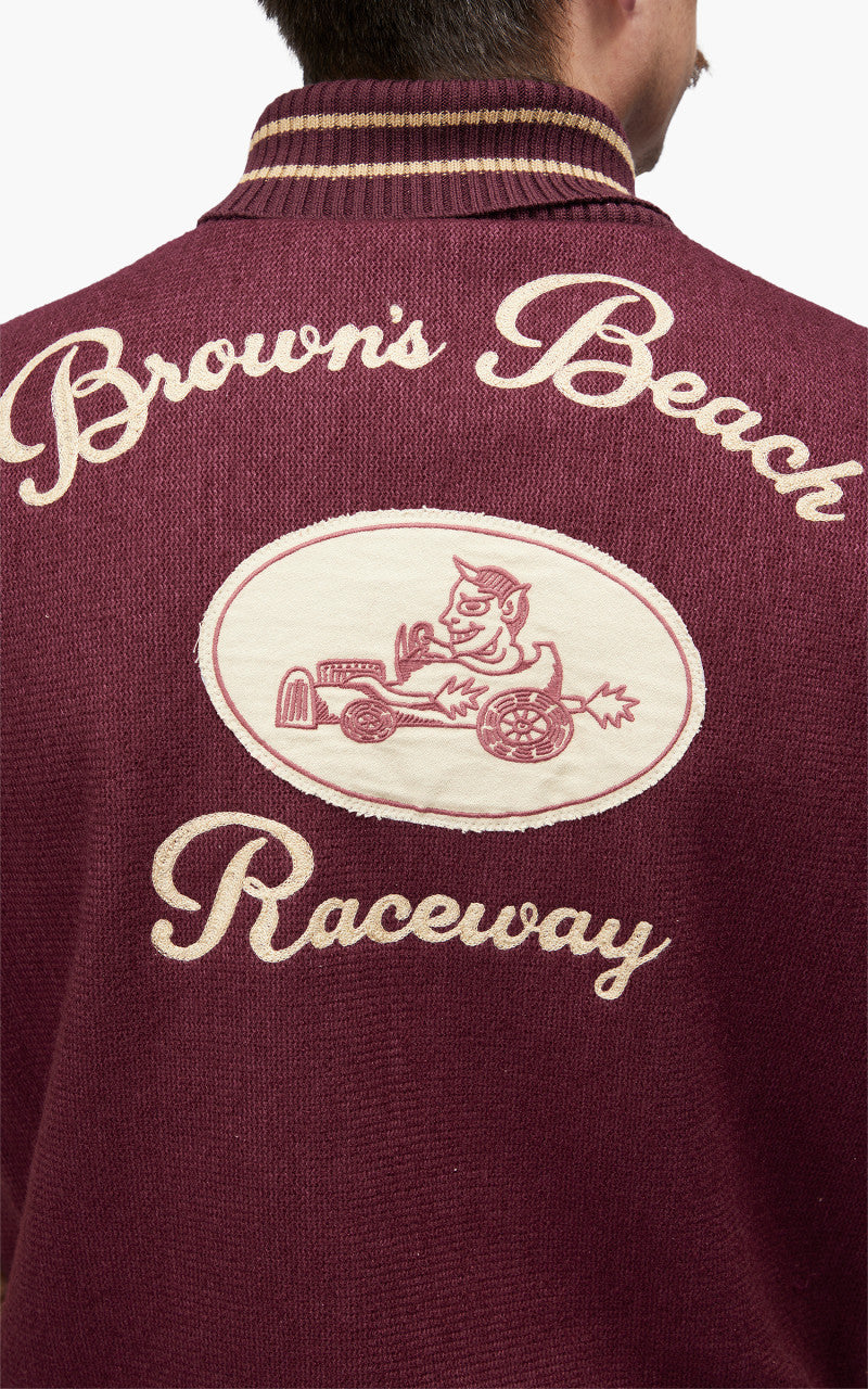 Fullcount BBJ-021 Brown´s Beach Varsity Jacket Burgundy "30th Anniversary"