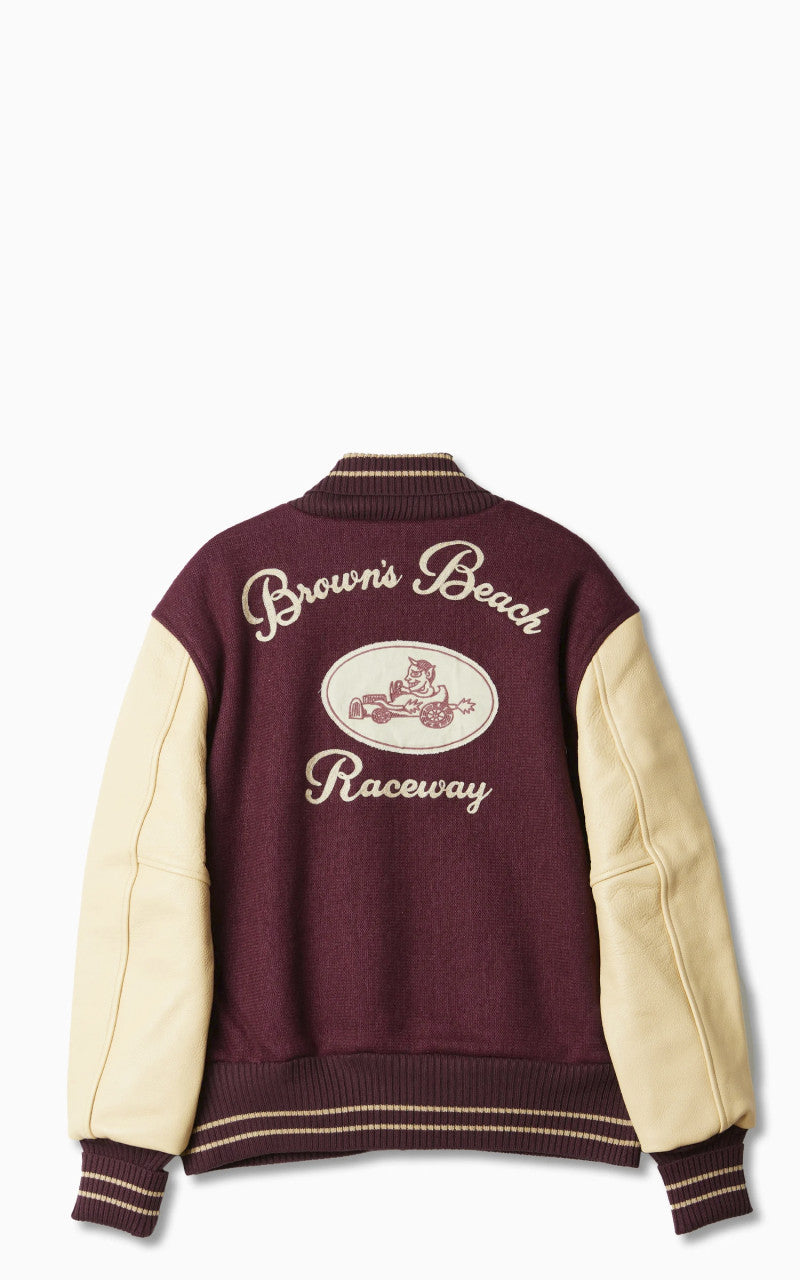 Fullcount BBJ-021 Brown´s Beach Varsity Jacket Burgundy "30th Anniversary"