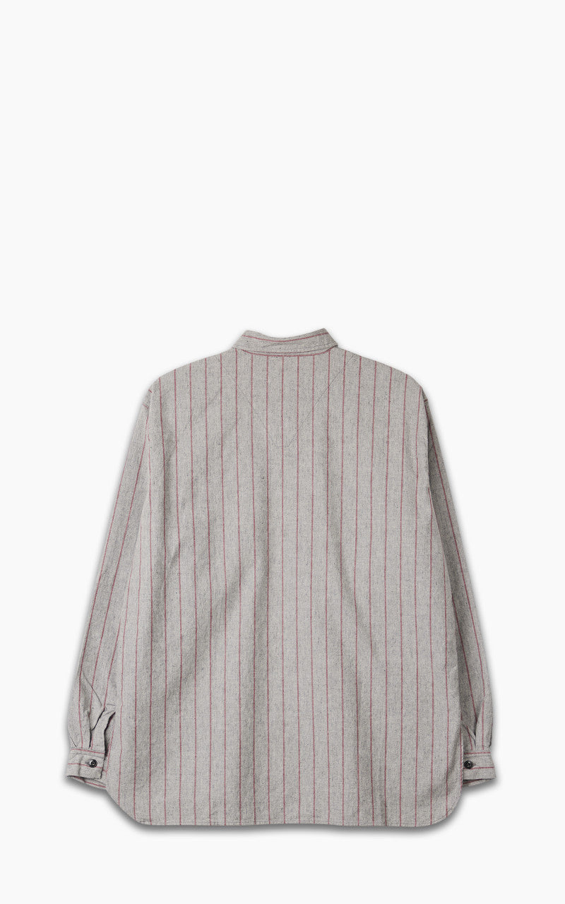 Fullcount 4080 Baseball Stripe Pullover Shirt Gray Red