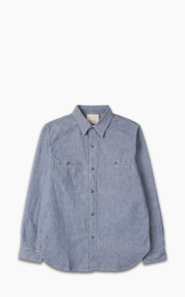 Fullcount 4810-23A Heavy Duty Chambray Shirt Indigo Blue