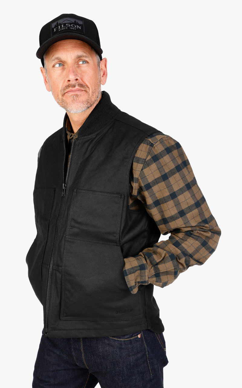 Filson Tin Cloth Insulated Work Vest Black
