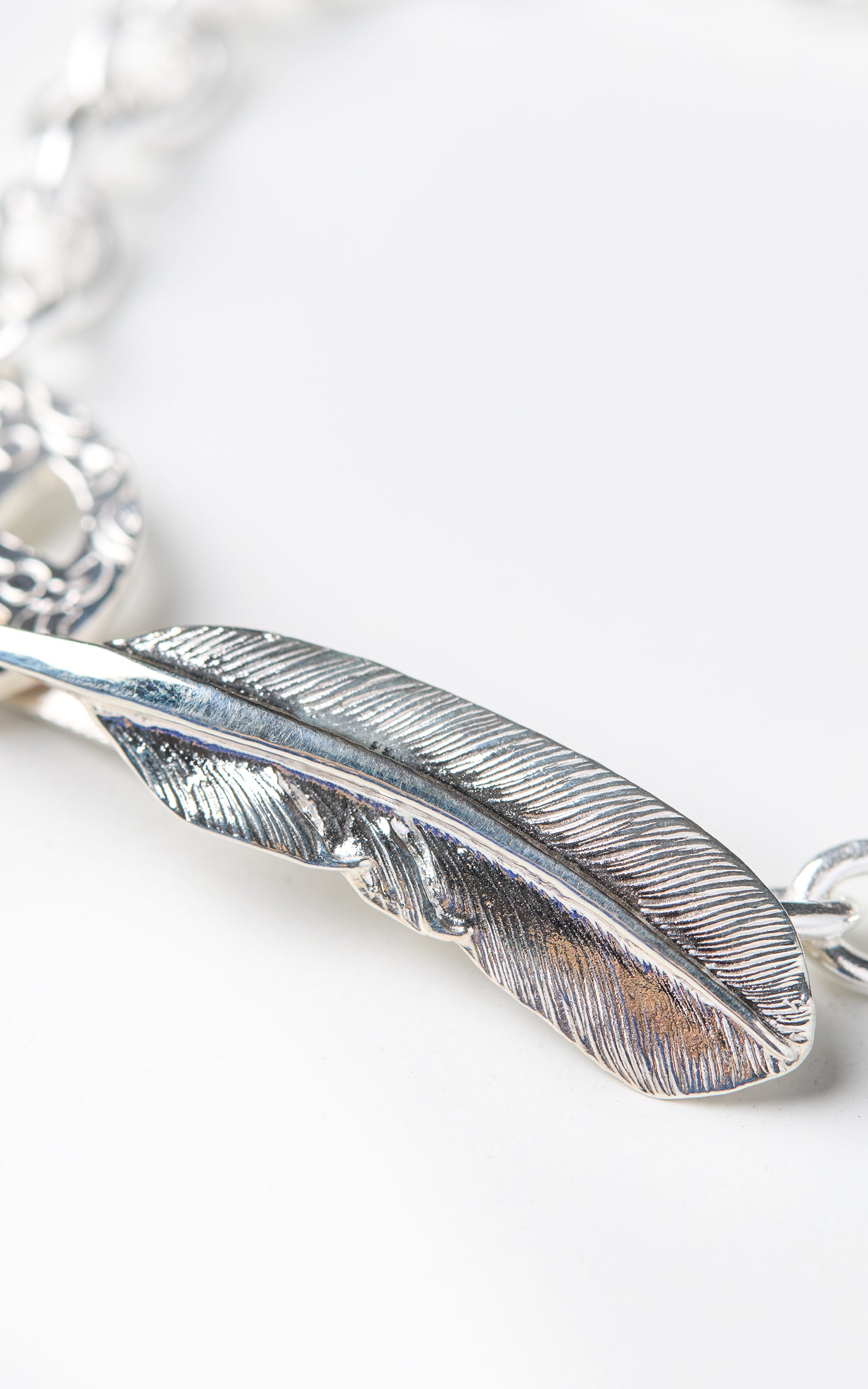 First Arrow's BR-305 S Feather Hook + Medicine Wheel Chain Bracelet