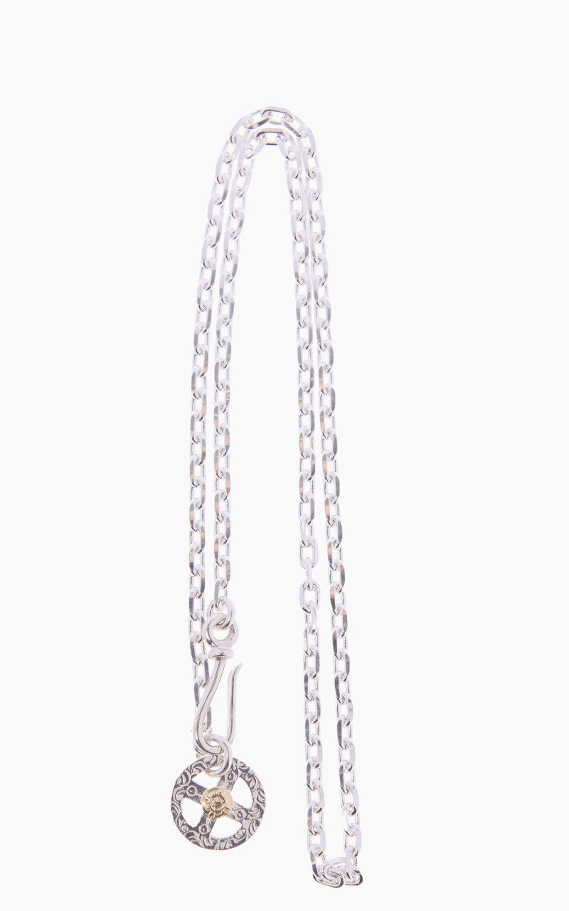 First Arrow's O-062+P-077 Silver Chain + Medicine Wheel Metal With K18