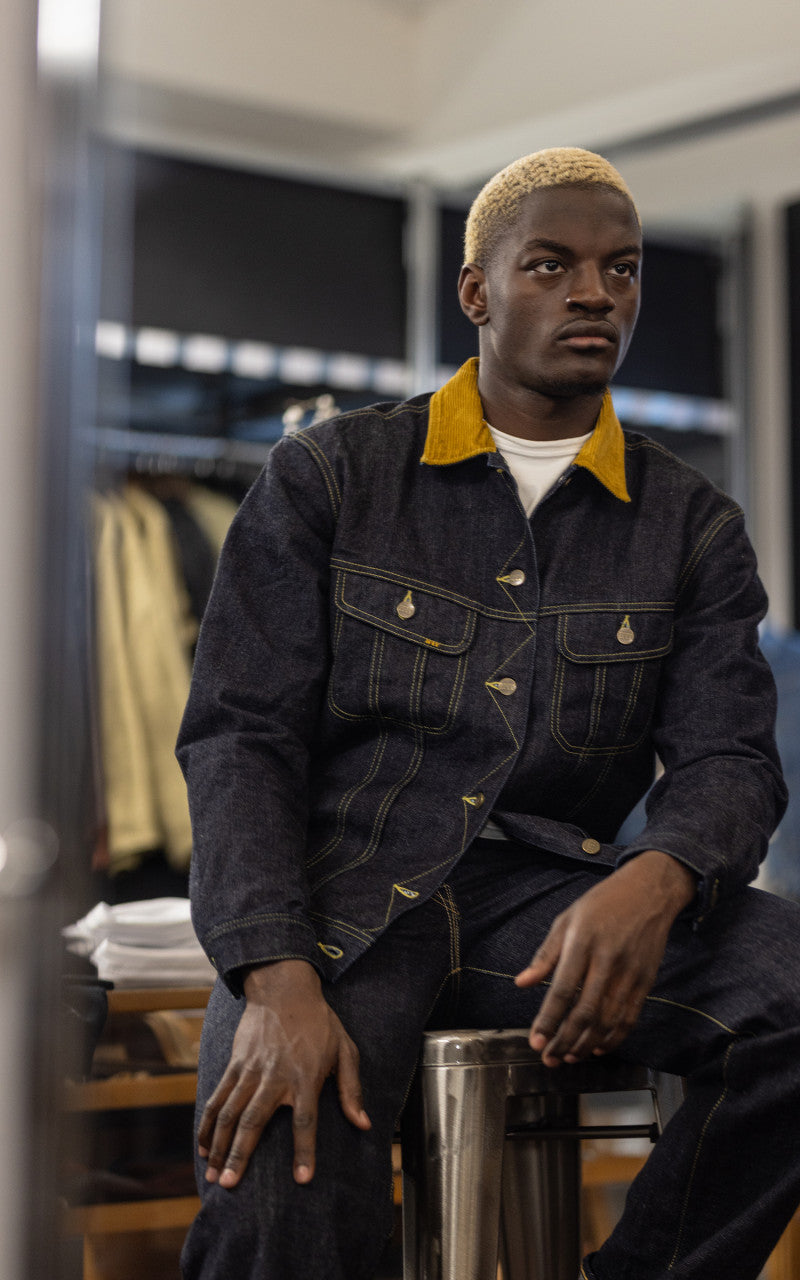 The Flat Head FN-OJ-D102 Denim Jacket Blanket Lined Indigo