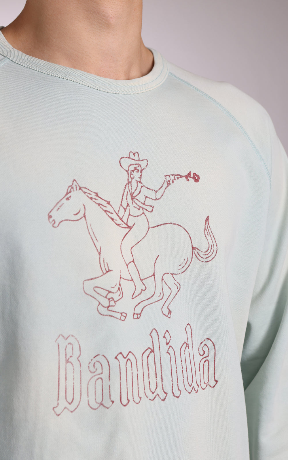 Flea-T Sweatshirt Bandida Pigmentgefärbt Salbei