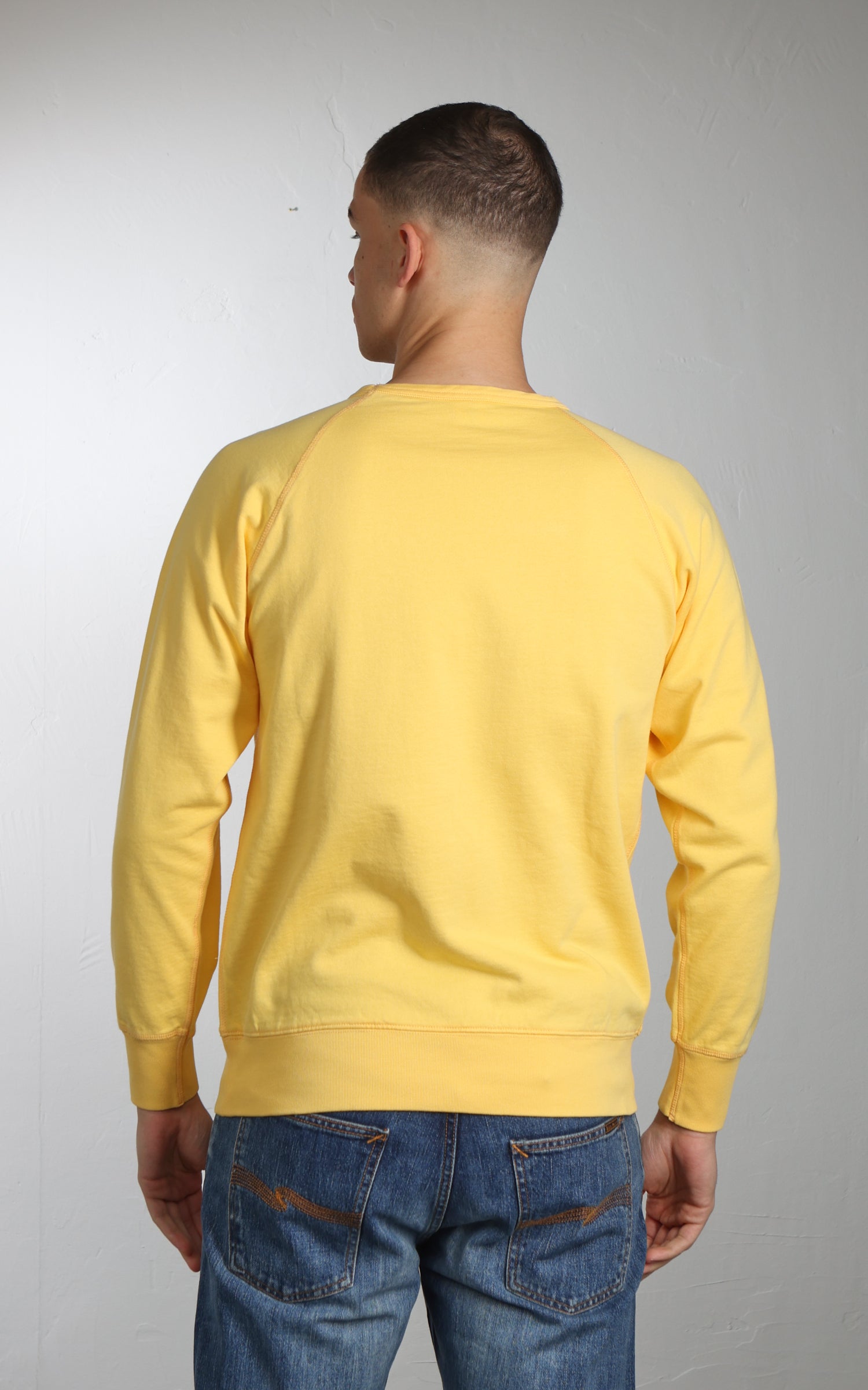 Flea-T Sweatshirt Plain Pigment Dyed Yellow
