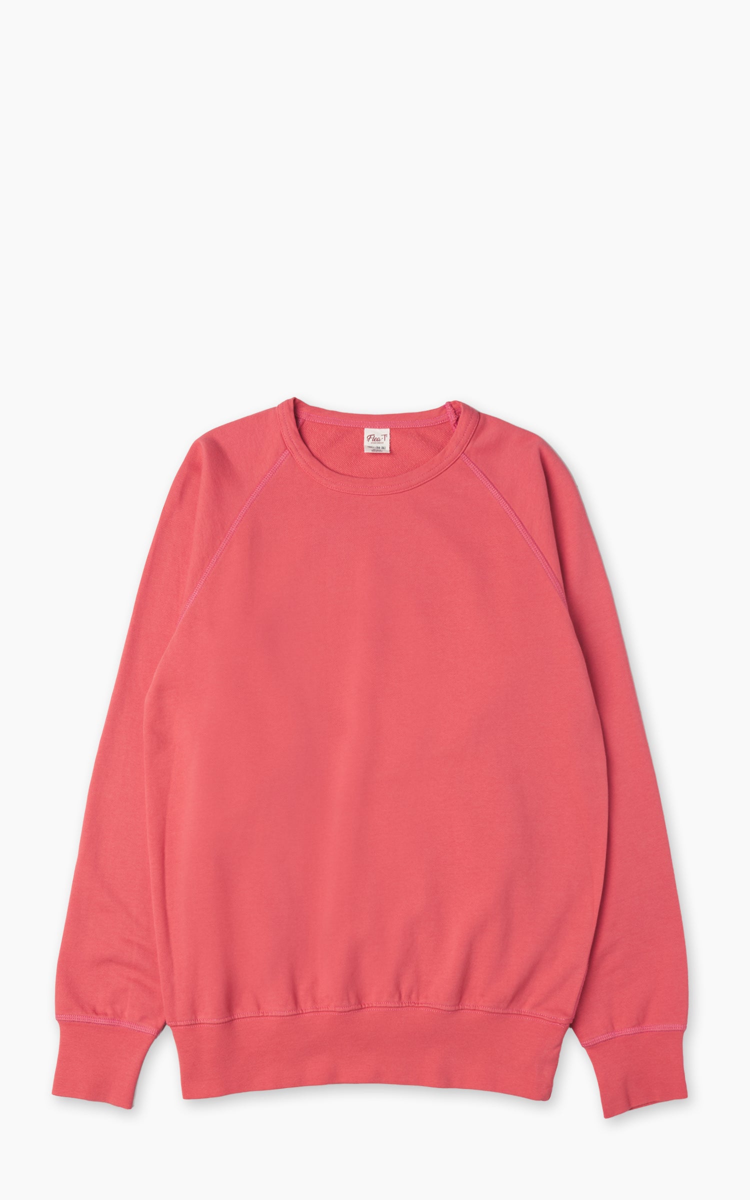 Flea-T Sweatshirt Plain Pigment Dyed Coral/Pink