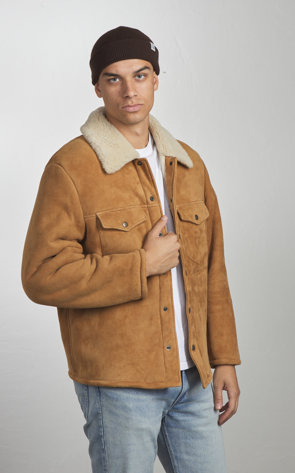 Fortela Quarter Shearling Jacket Camel