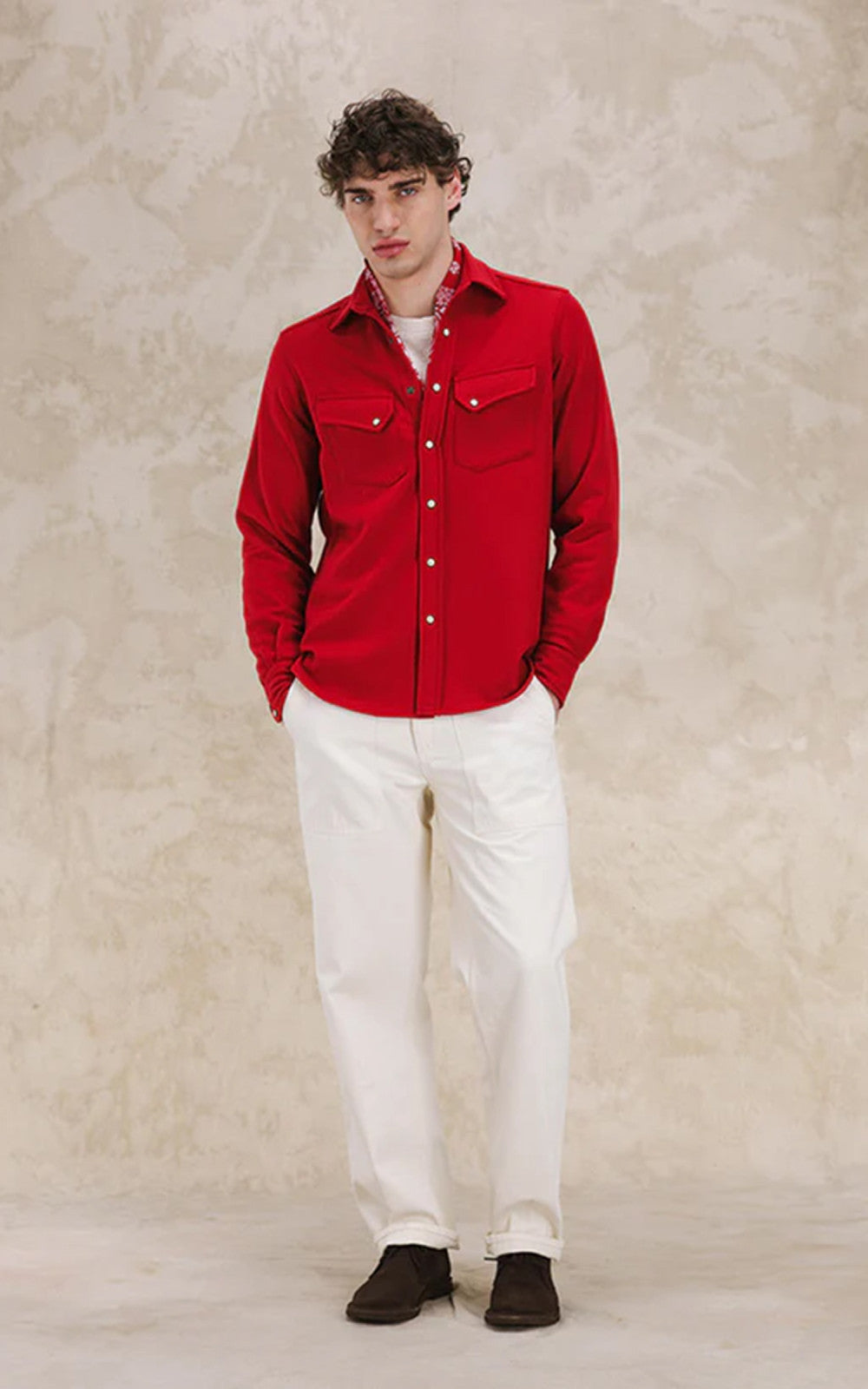 Fortela Pasadena Shirt Western Wool Flannel Red