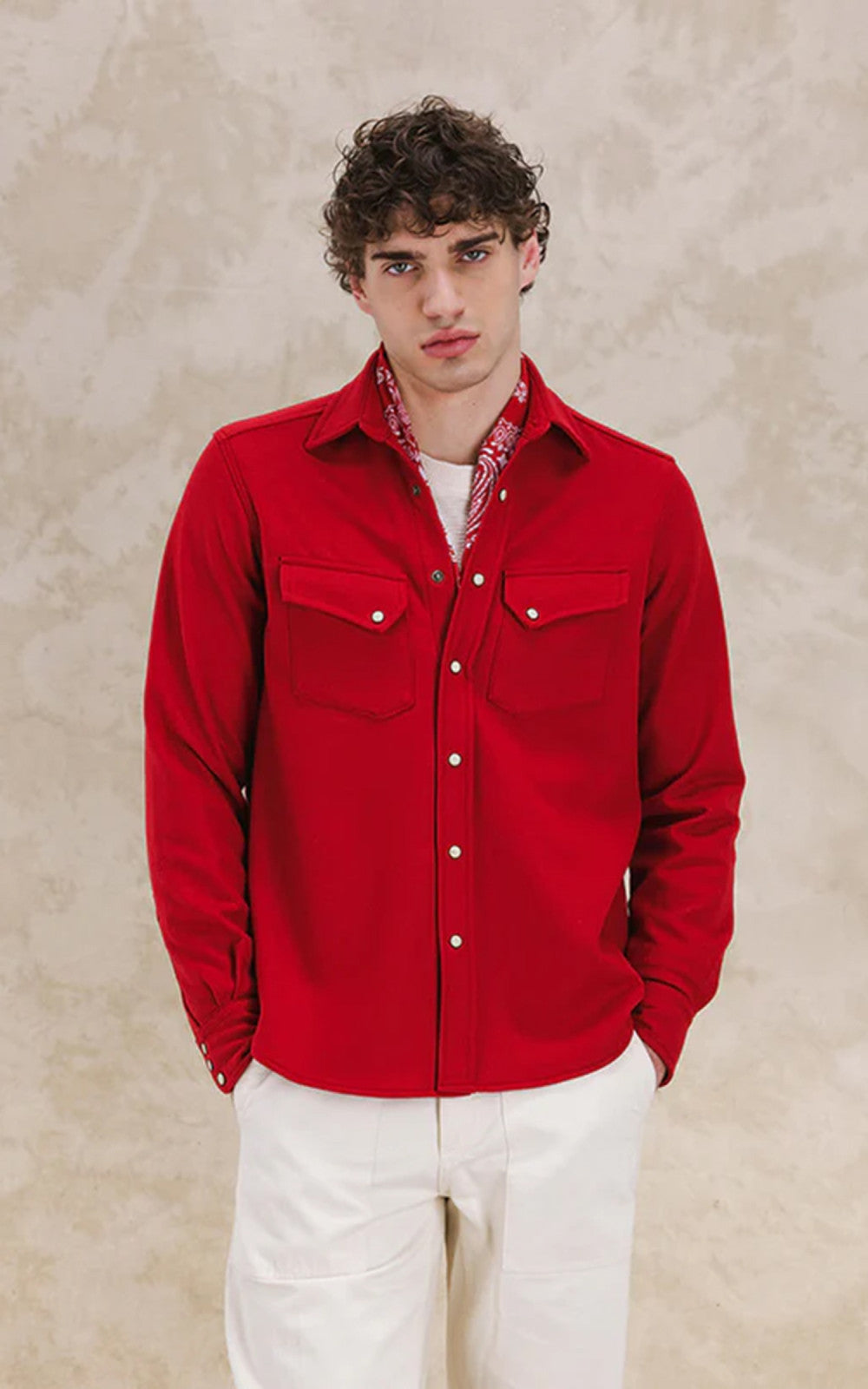 Fortela Pasadena Shirt Western Wool Flannel Red