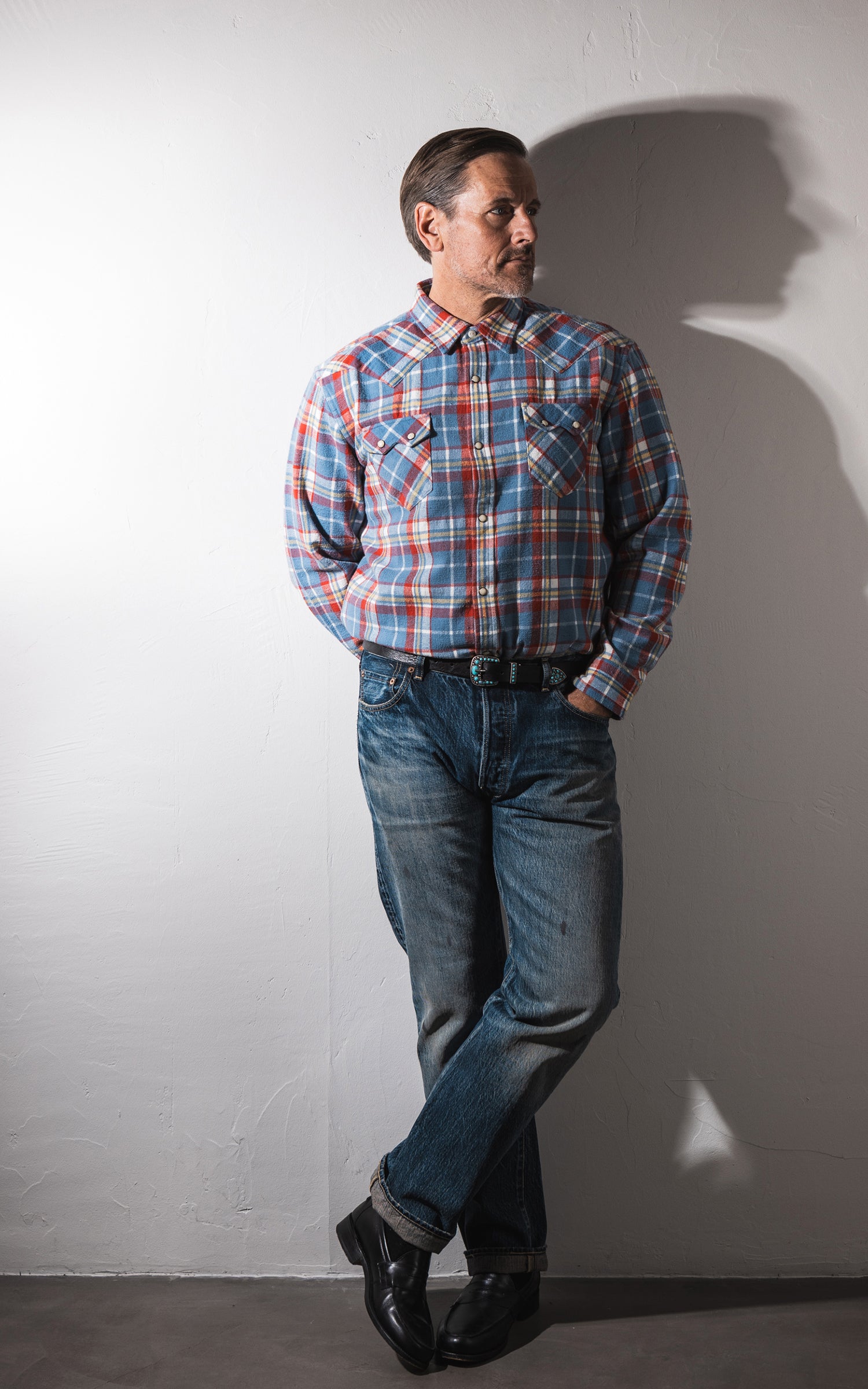 Fortela Josh Western Shirt Plaid Red/Grey