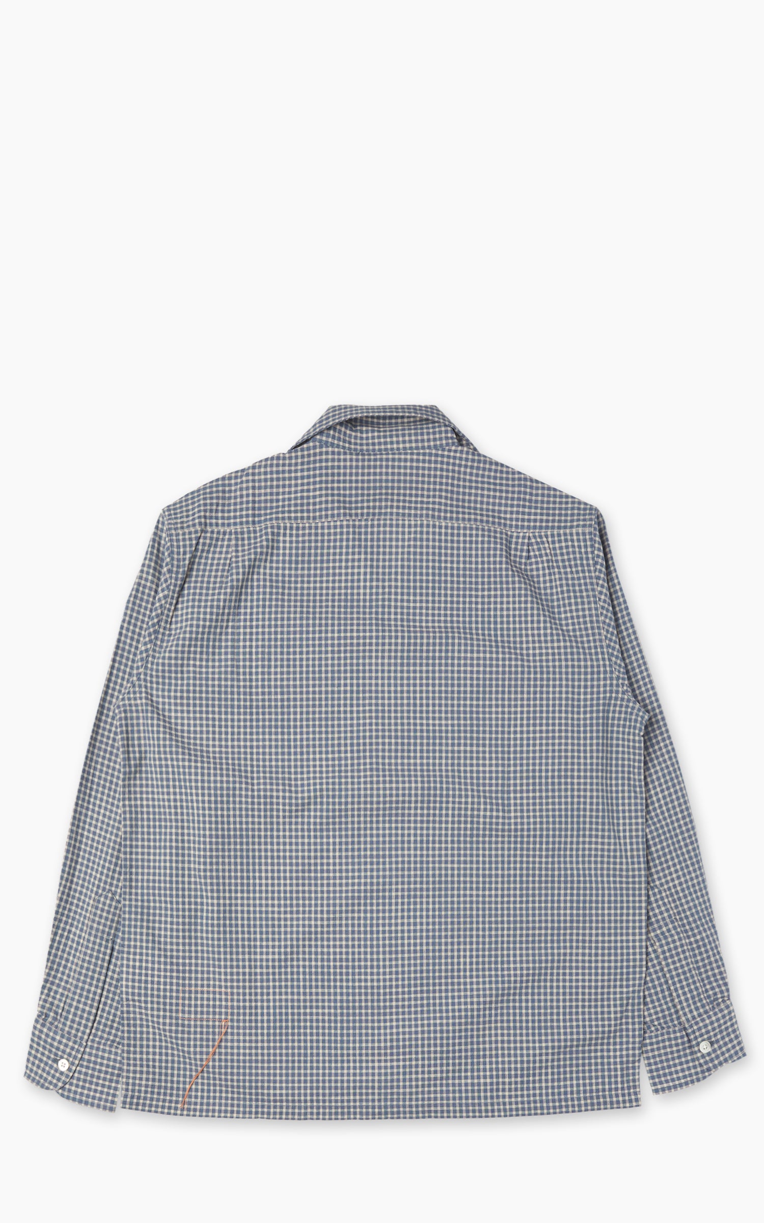 Fortela Baker Gingham Cotton Bowling Shirt Light Blue