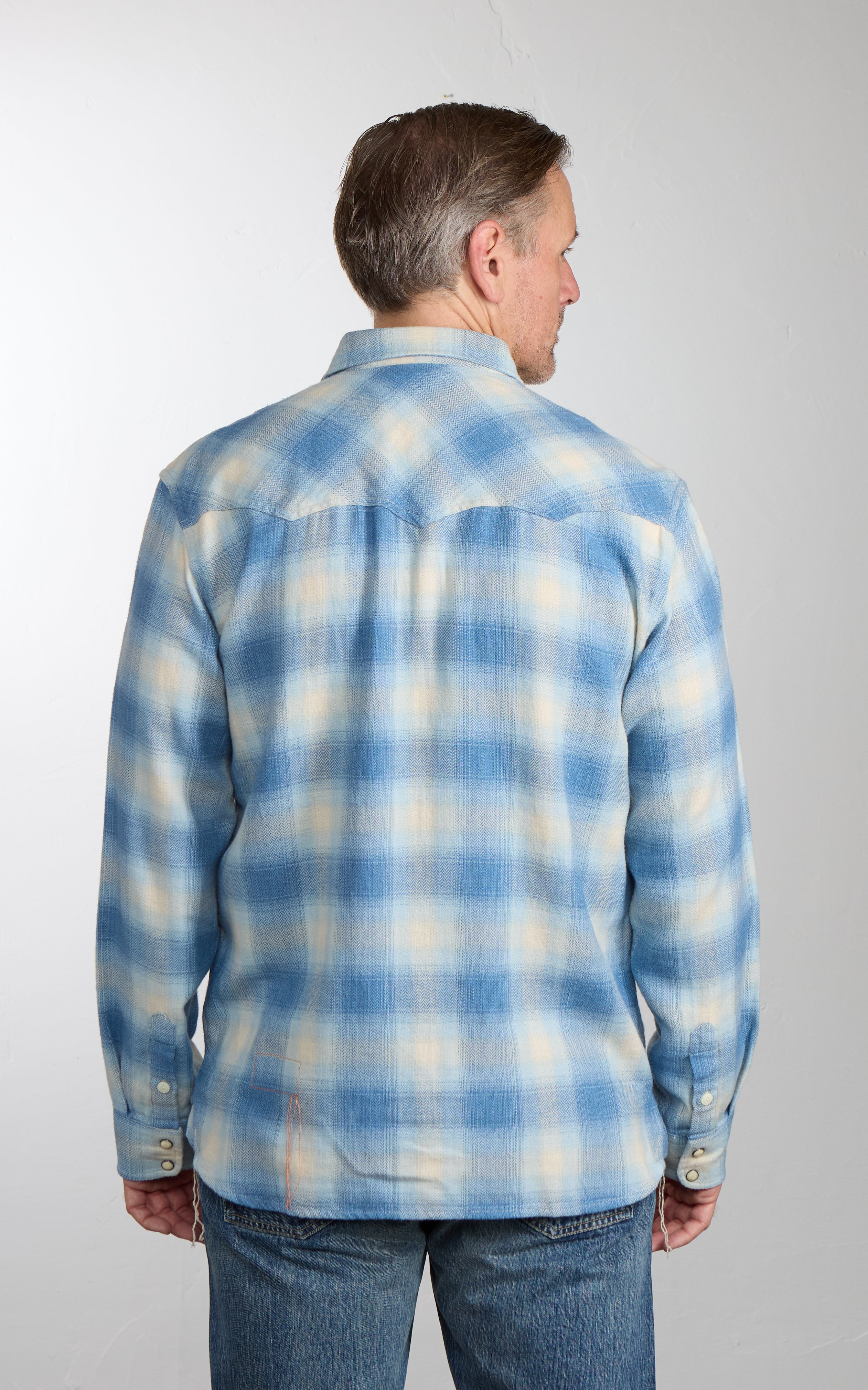 Fortela Josh Western Shirt Plaid Light Blue