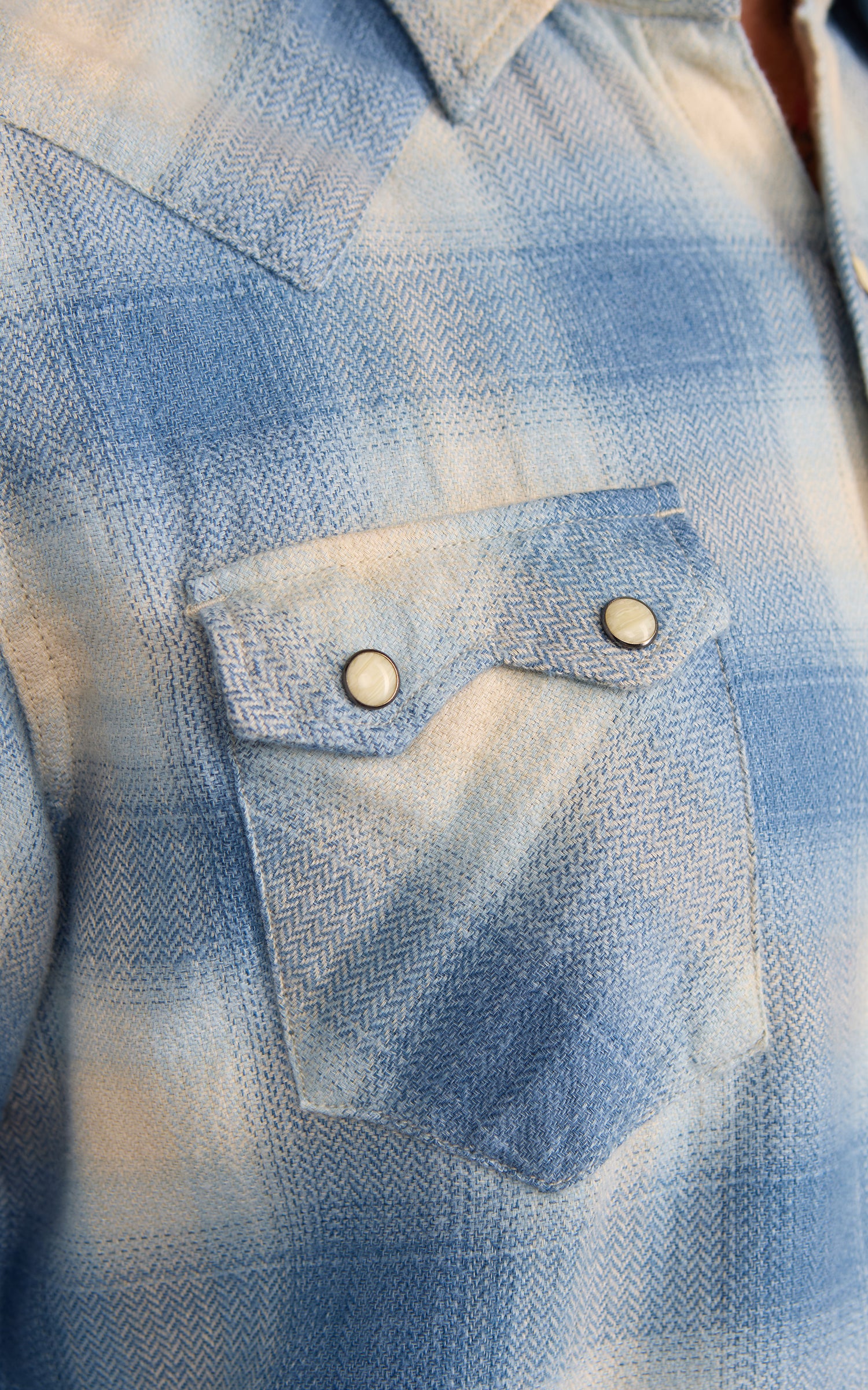 Fortela Josh Western Shirt Plaid Light Blue