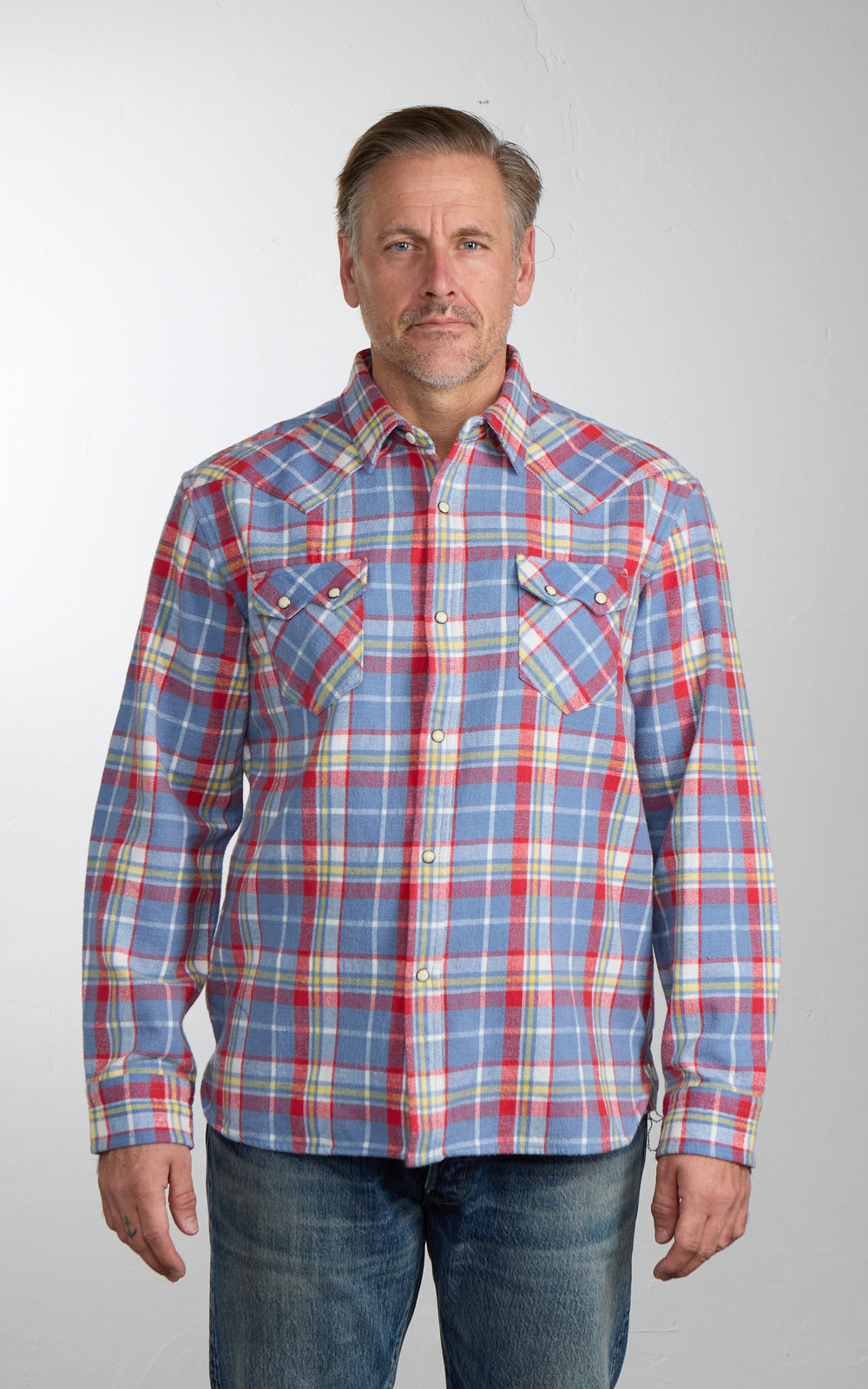 Fortela Josh Western Shirt Plaid Red/Grey