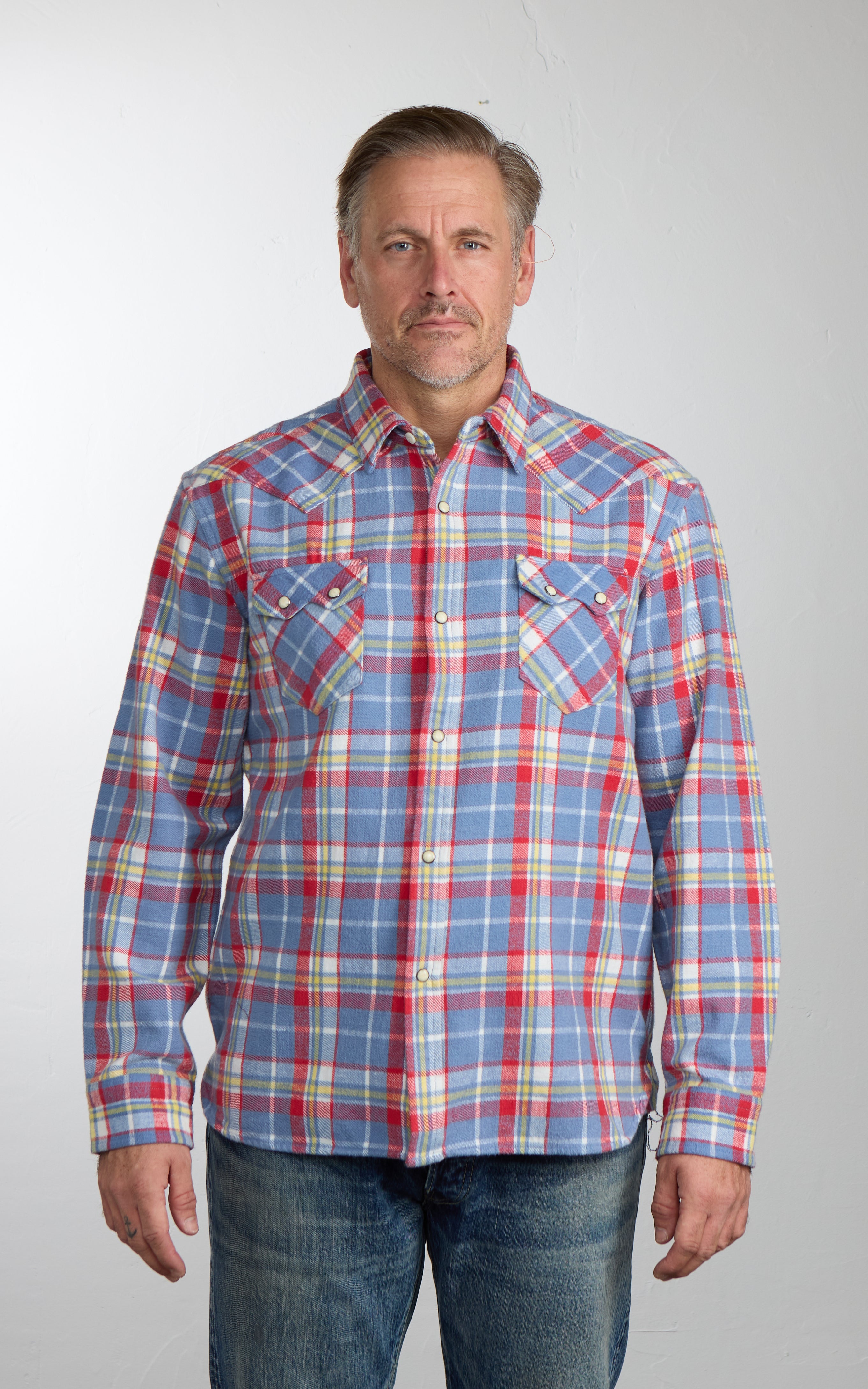 Fortela Josh Western Shirt Plaid Red/Grey