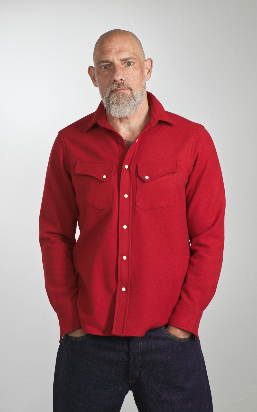 Fortela Pasadena Shirt Western Wool Flannel Red