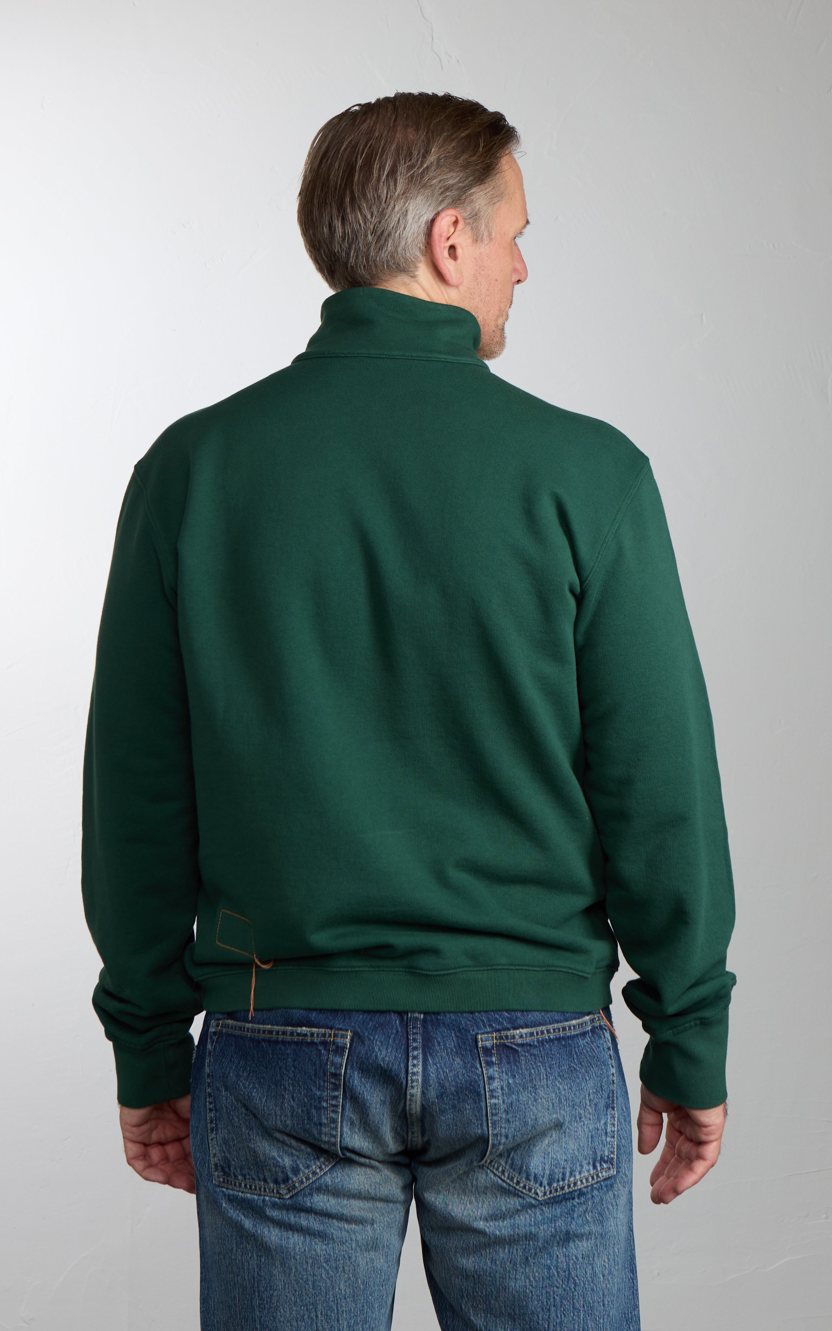 Fortela Princeton Brushed Jersey Sweatshirt Zipper Bottle Green