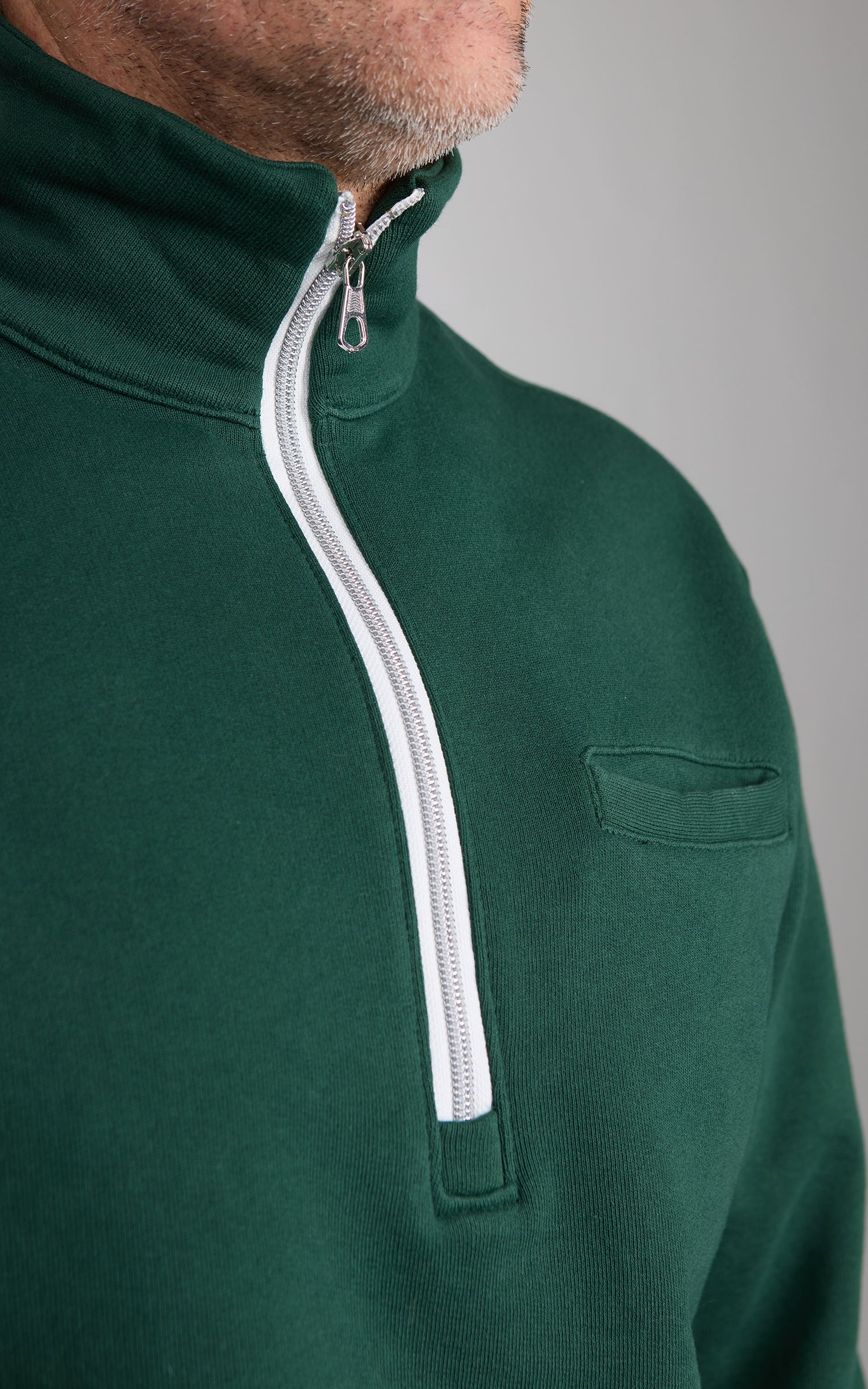 Fortela Princeton Brushed Jersey Sweatshirt Zipper Bottle Green