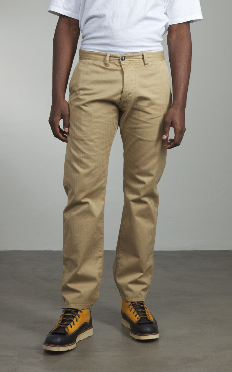Fortela Reno Chino Trousers Herringbone Twill Beige