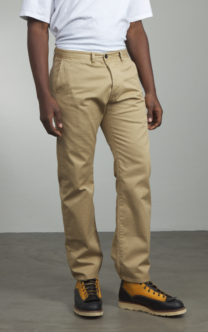 Fortela Reno Chino Trousers Herringbone Twill Beige