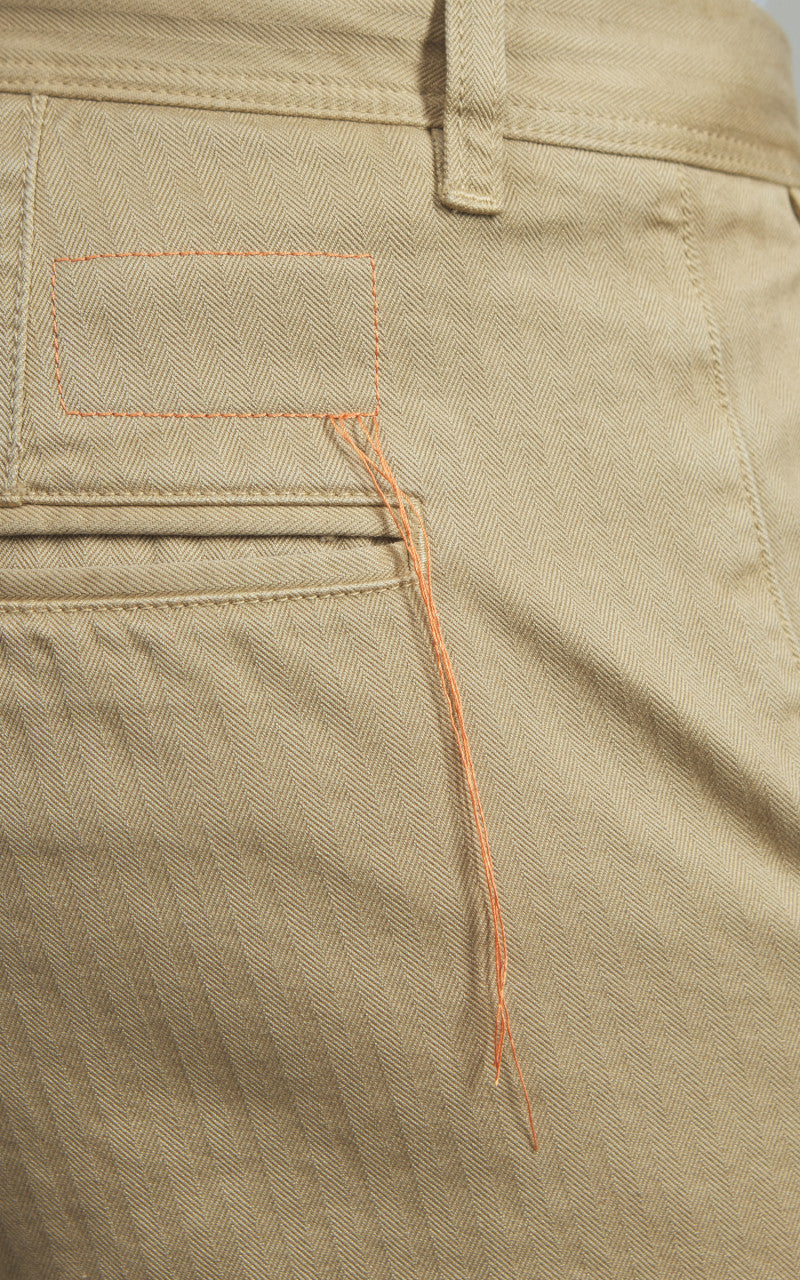 Fortela Reno Chino Trousers Herringbone Twill Beige