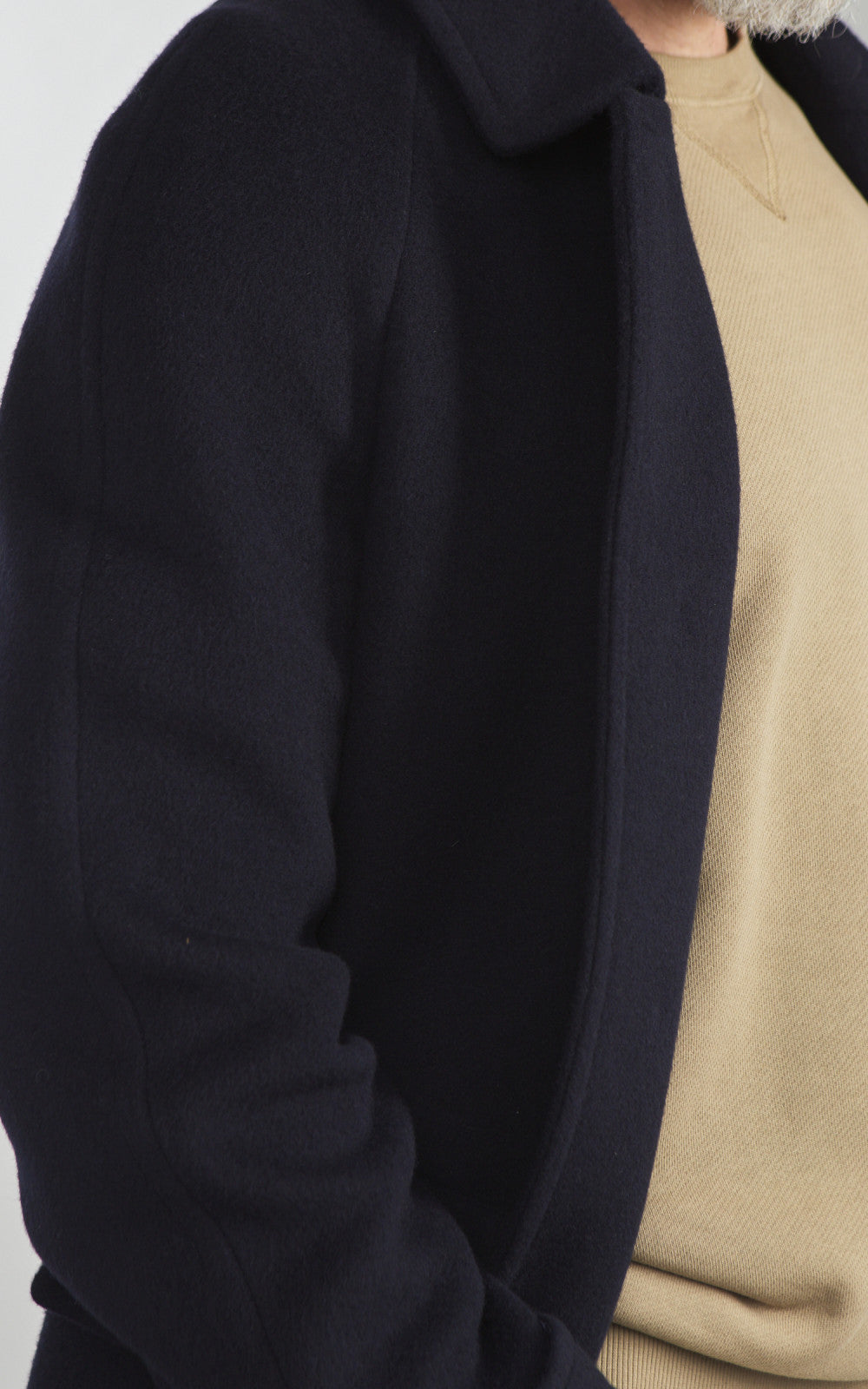 Fortela Amedeo Single-Breasted Wool Coat Blue
