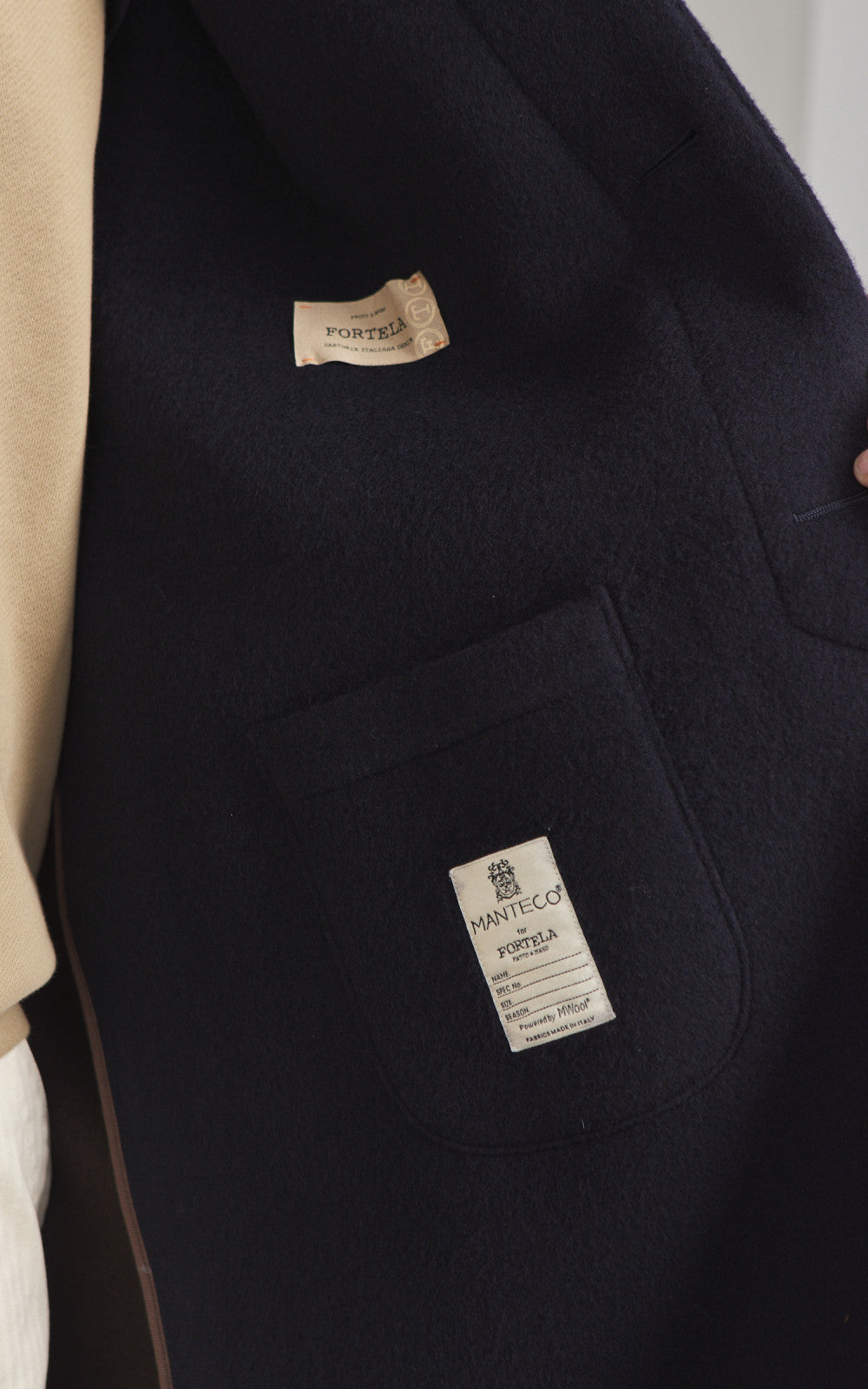 Fortela Amedeo Single-Breasted Wool Coat Blue
