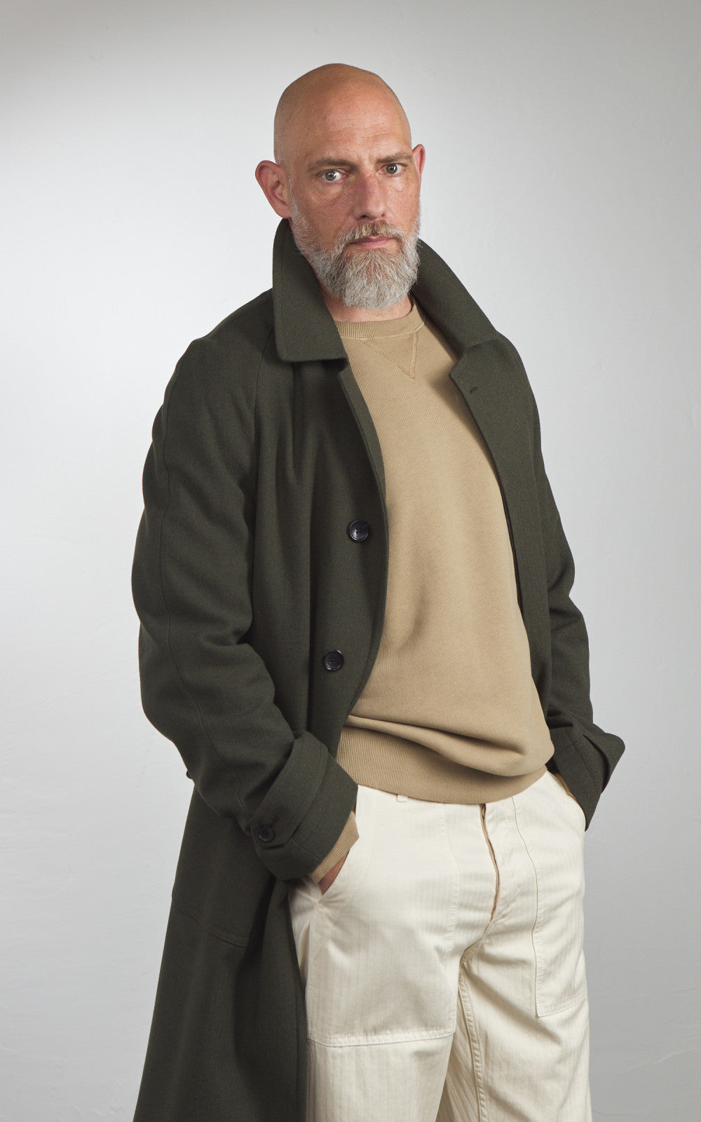 Fortela Amedeo Single-Breasted Wool Coat Green