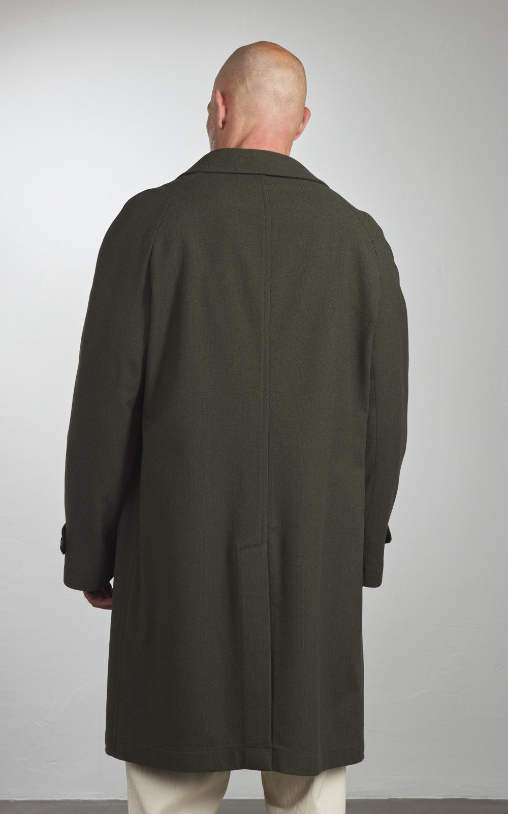 Fortela Amedeo Single-Breasted Wool Coat Green