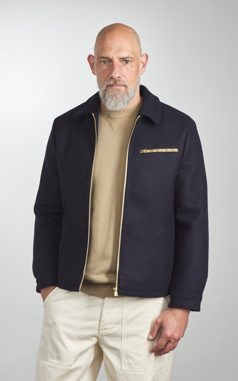Fortela George Wool Zip Jacket Blue