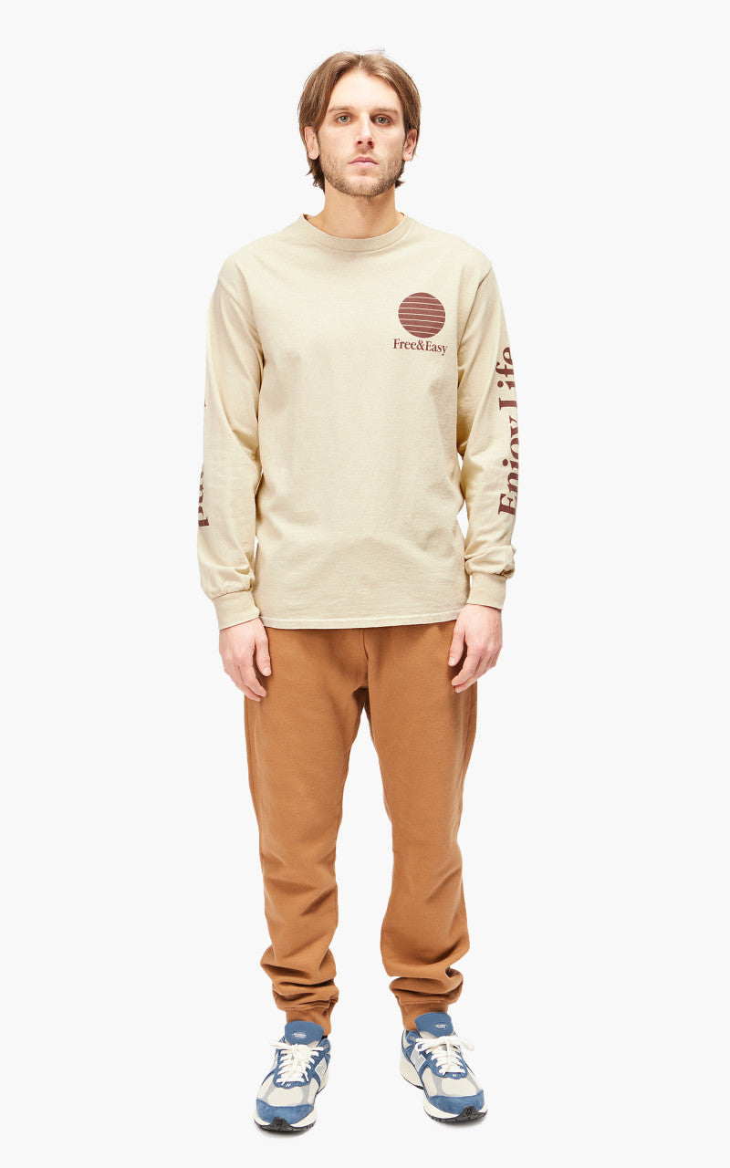 Free & Easy Three Palms L/S Tee Natural